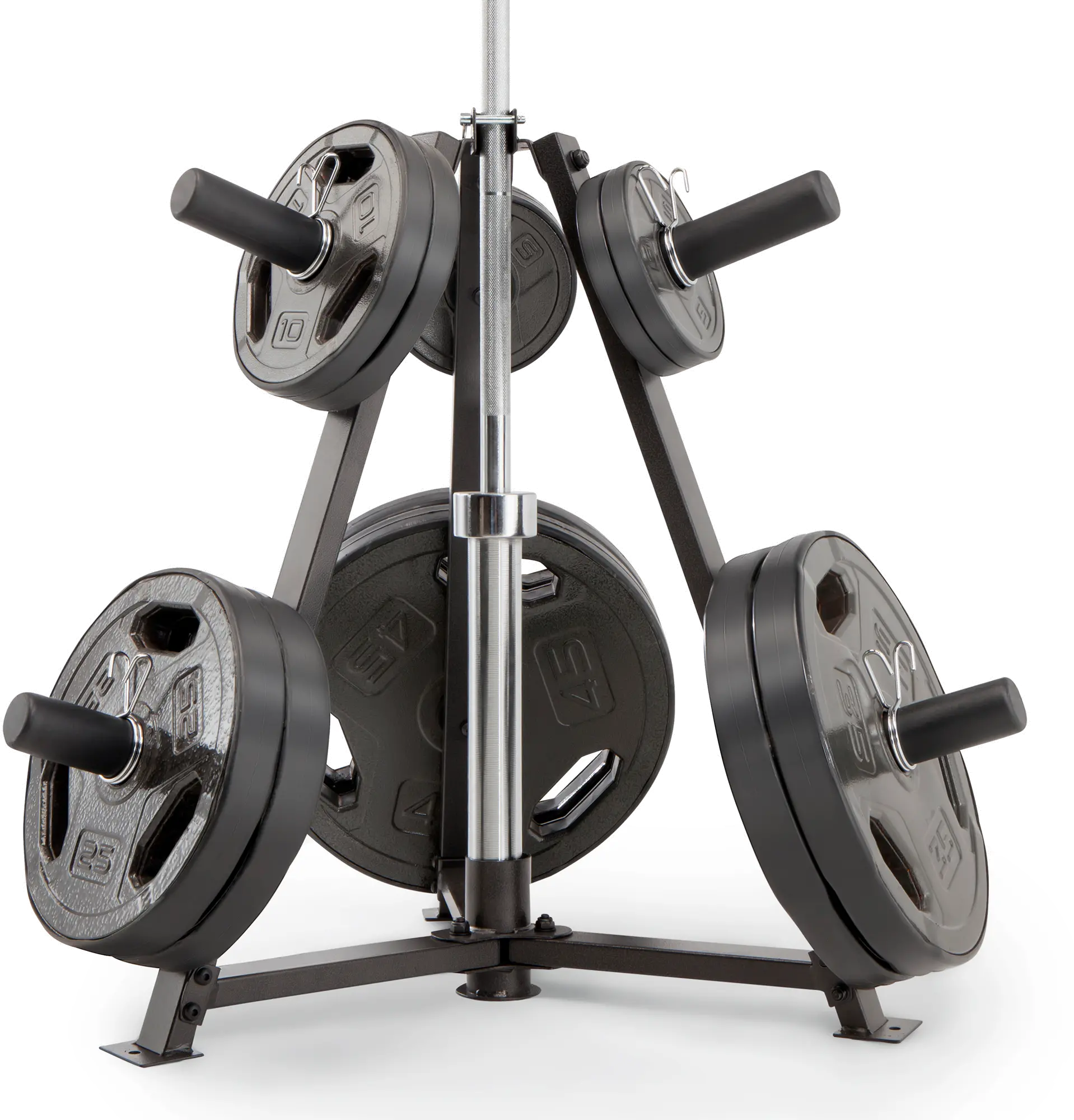 PT-5757 Impex Black 6-Peg Olympic Weight Plate Tree and Vertical Bar Holder-4