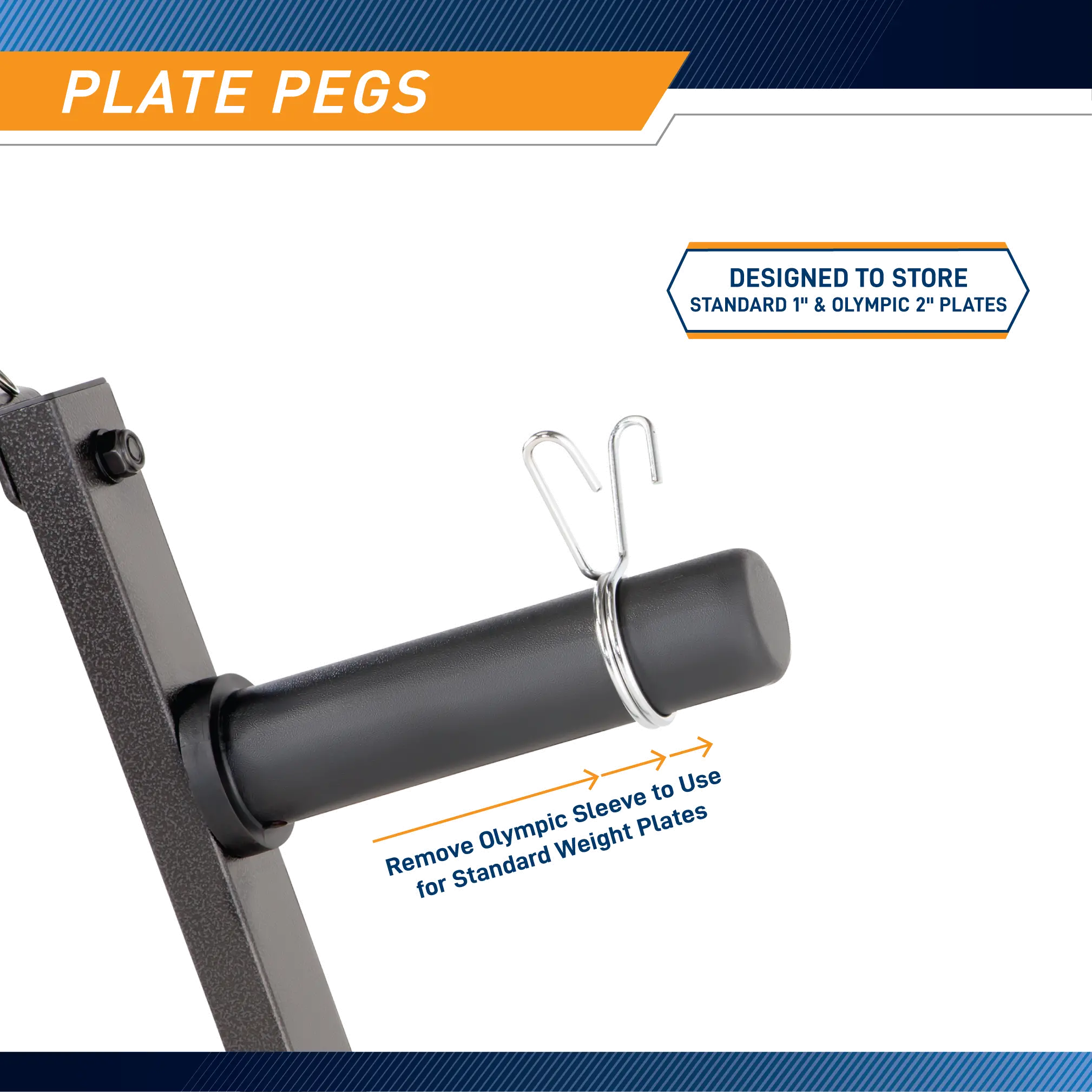 PT-5757 Impex Black 6-Peg Olympic Weight Plate Tree and Vertical Bar Holder-8