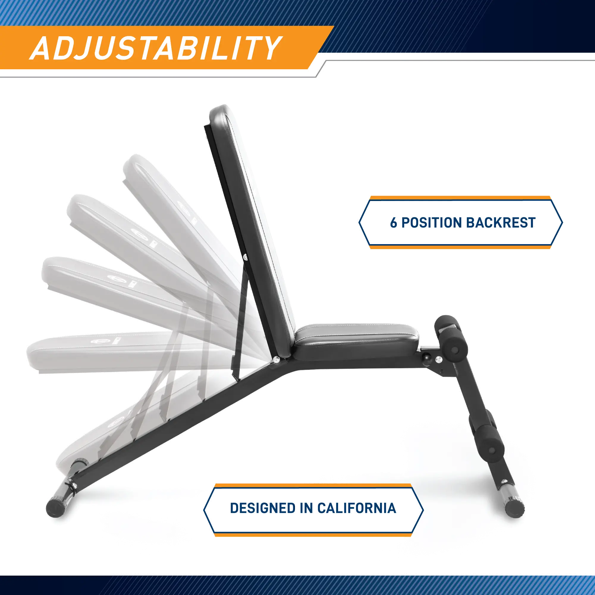 SB-10115 Impex Adjustable Black Weight Bench-2