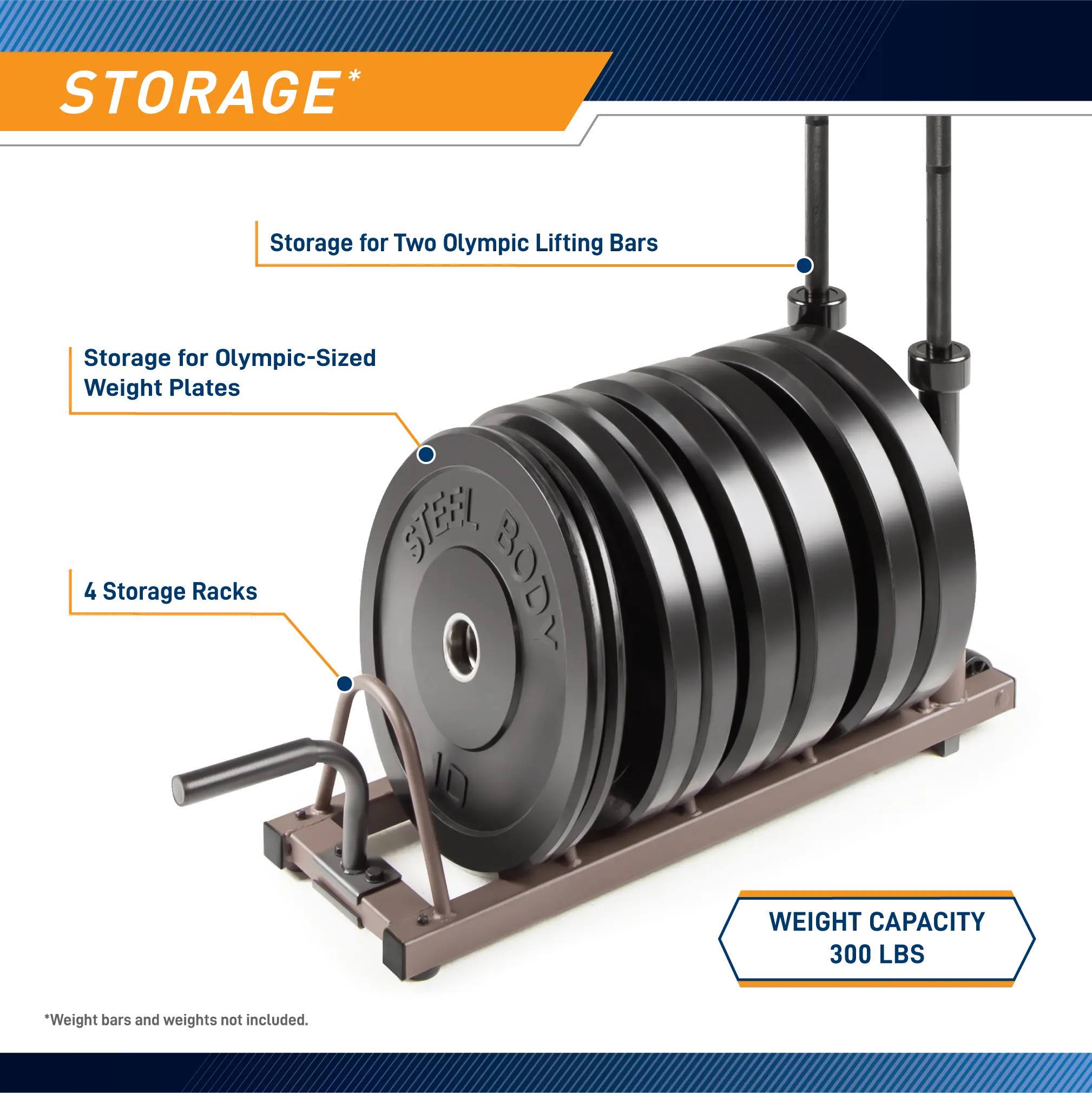 STB-0130 Steelbody Olympic Weight Rack Organizer-6