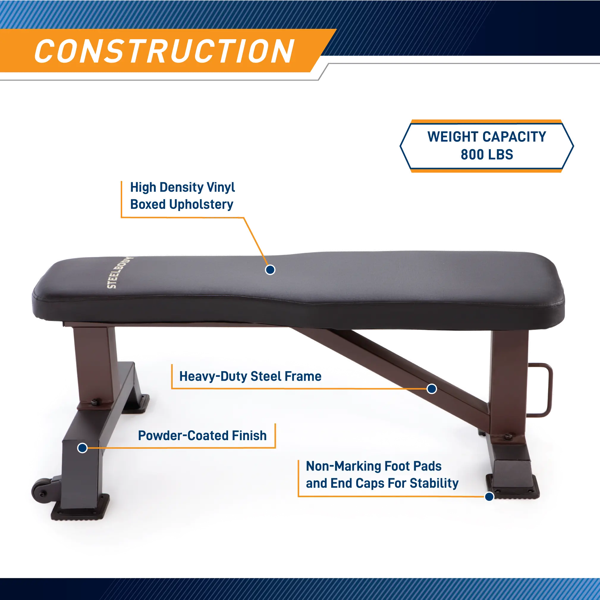 STB-10101 SteelBody Flat Utility Workout Bench-3