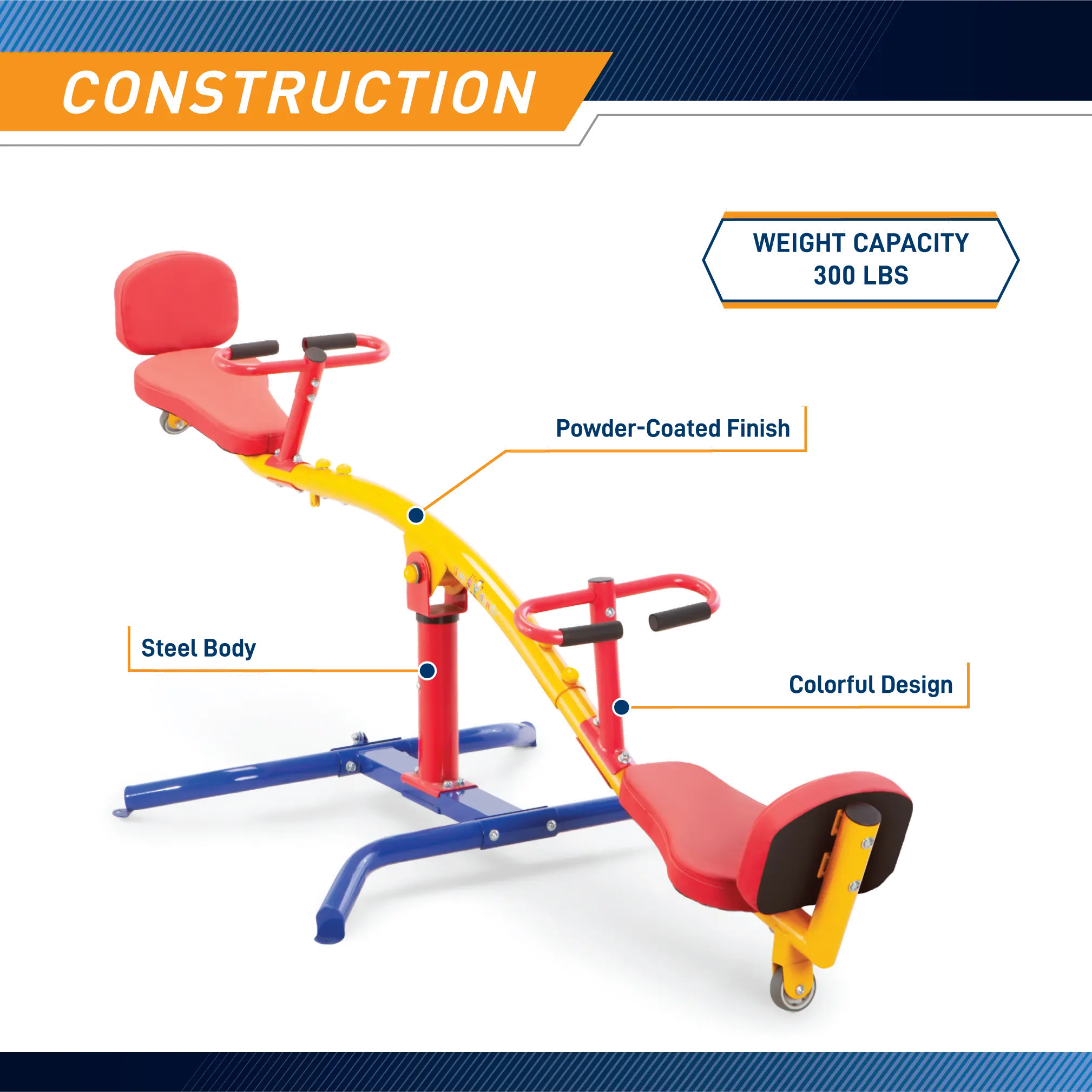 TT-360 Gym Dandy Kids Playground Spinning Teeter Totter-4