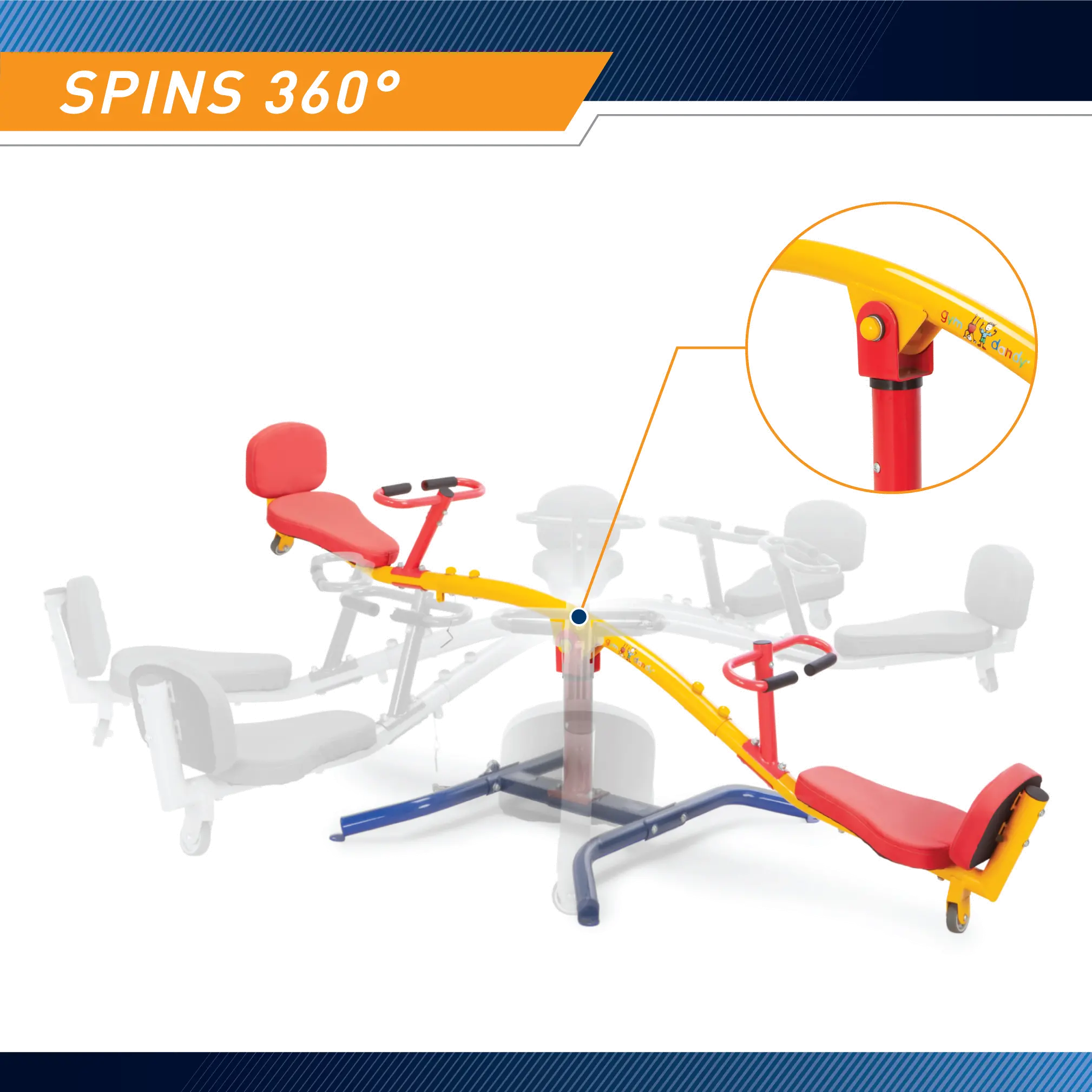 TT-360 Gym Dandy Kids Playground Spinning Teeter Totter-5