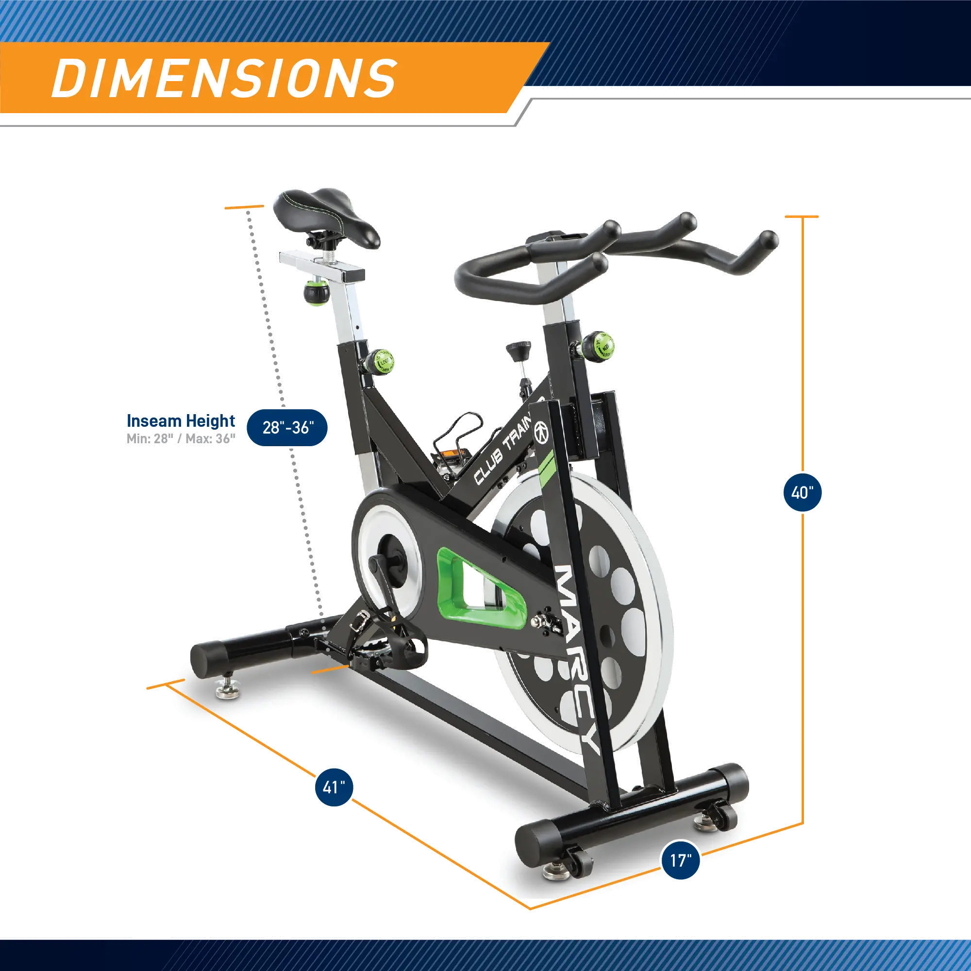XJ-3220 Marcy Club Revolution Black Stationary Bike-6