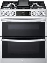 LTGL6937F LG 6.9 cu ft Double Oven Gas Range with InstaView - Stainless Steel