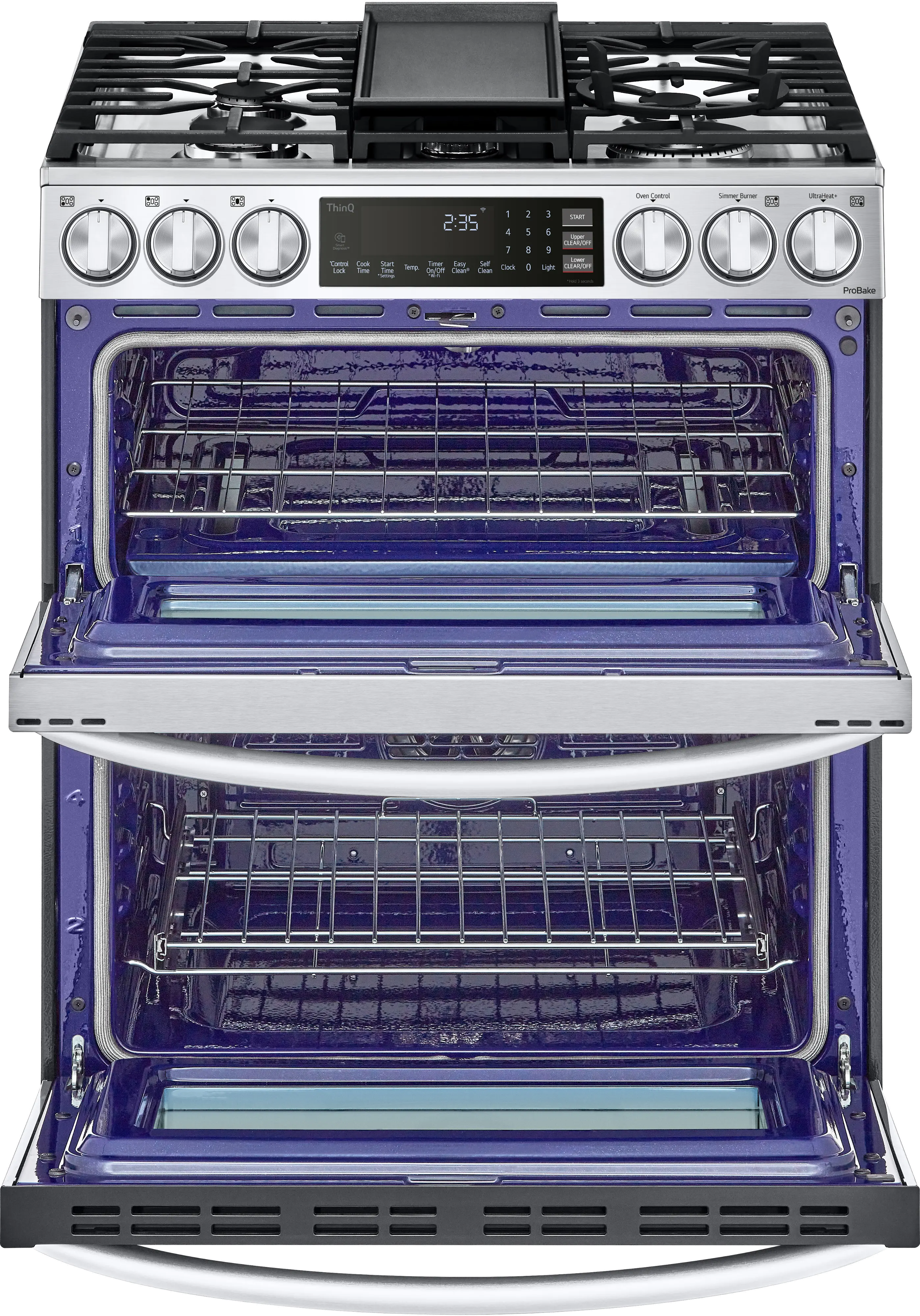 LTGL6937F LG 6.9 cu ft Double Oven Gas Range with InstaView - Stainless Steel-2