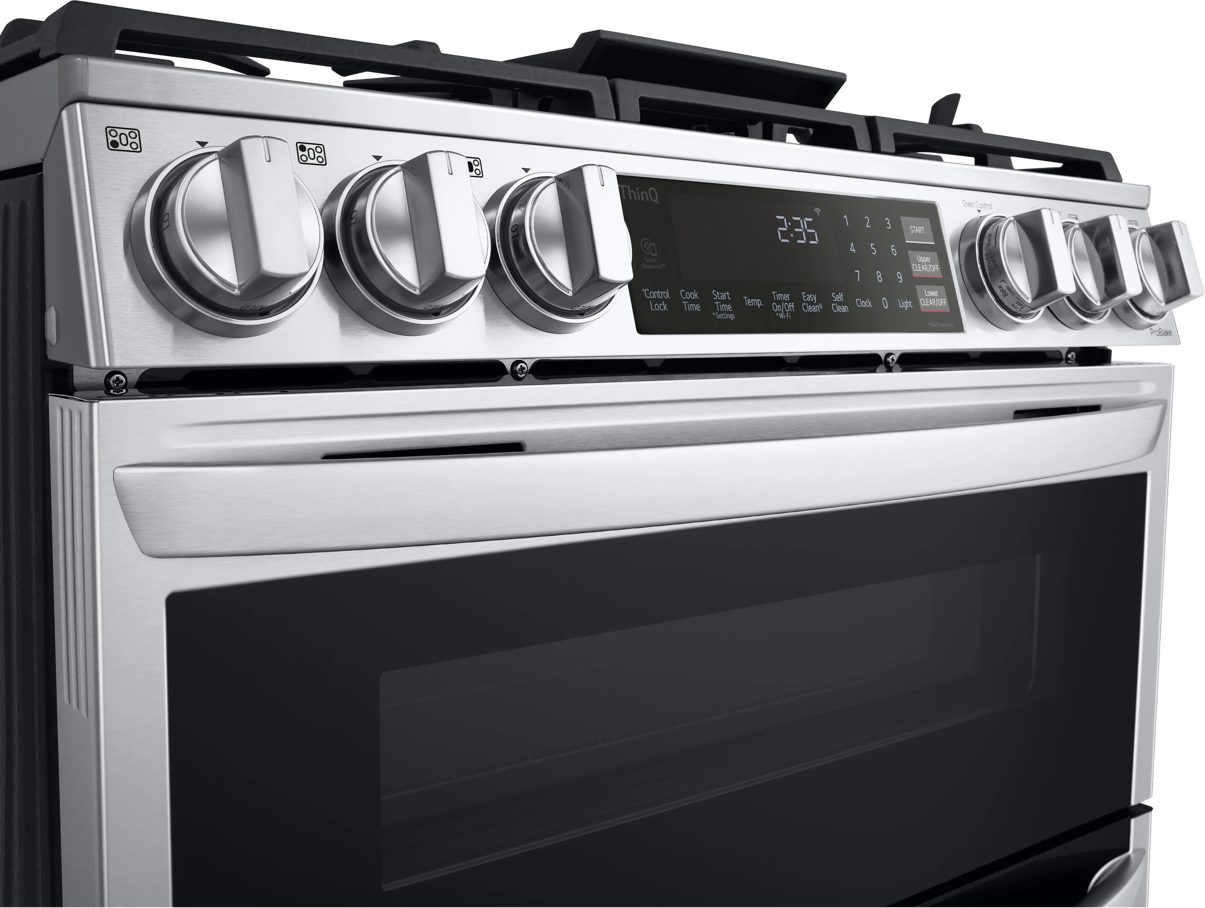 LTGL6937F LG 6.9 cu ft Double Oven Gas Range with InstaView - Stainless Steel-3