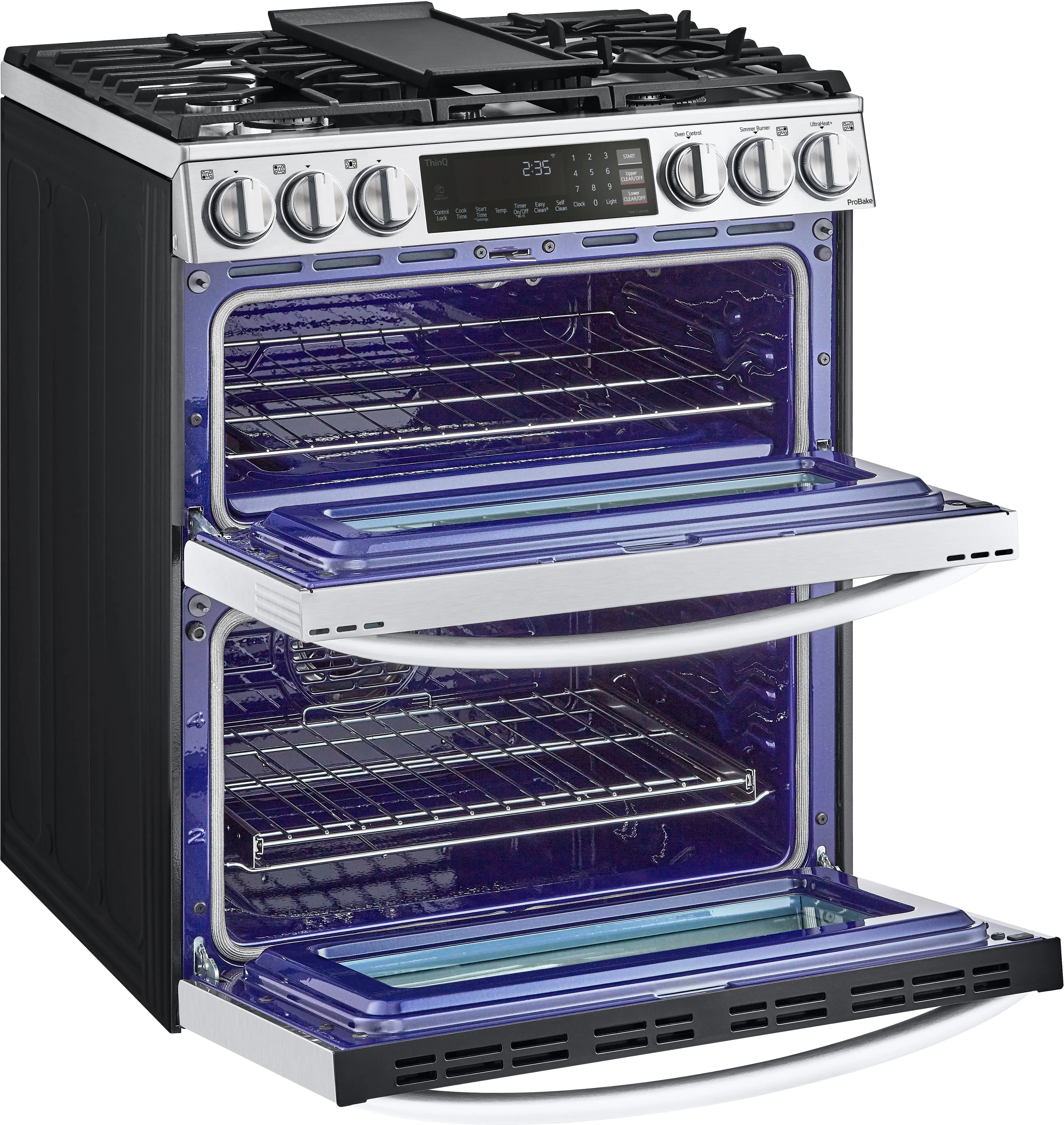 LTGL6937F LG 6.9 cu ft Double Oven Gas Range with InstaView - Stainless Steel-5