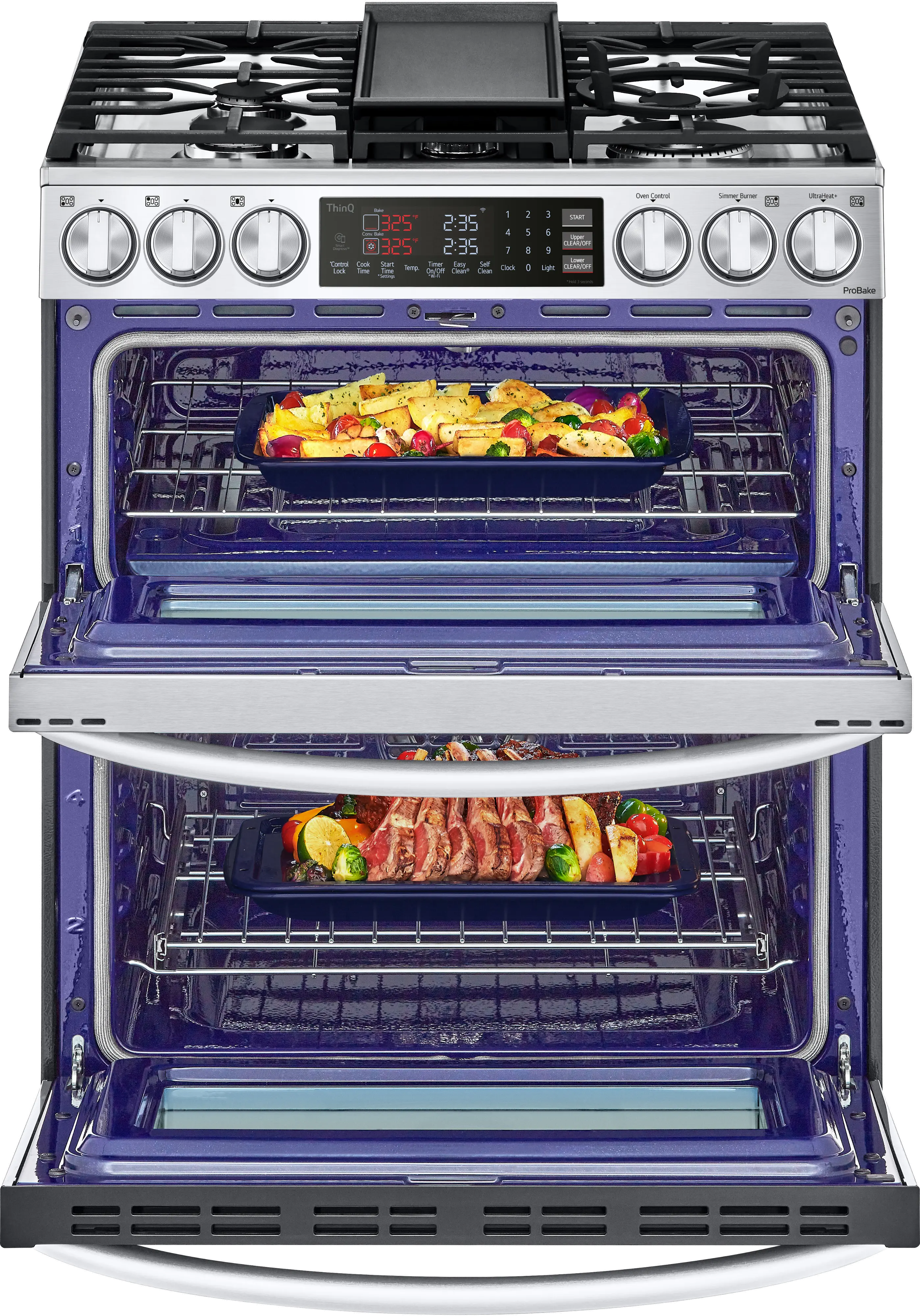 LTGL6937F LG 6.9 cu ft Double Oven Gas Range with InstaView - Stainless Steel-8