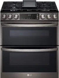 LTGL6937D LG 6.9 cu ft Double Oven Gas Range with InstaView - Black Stainless Steel