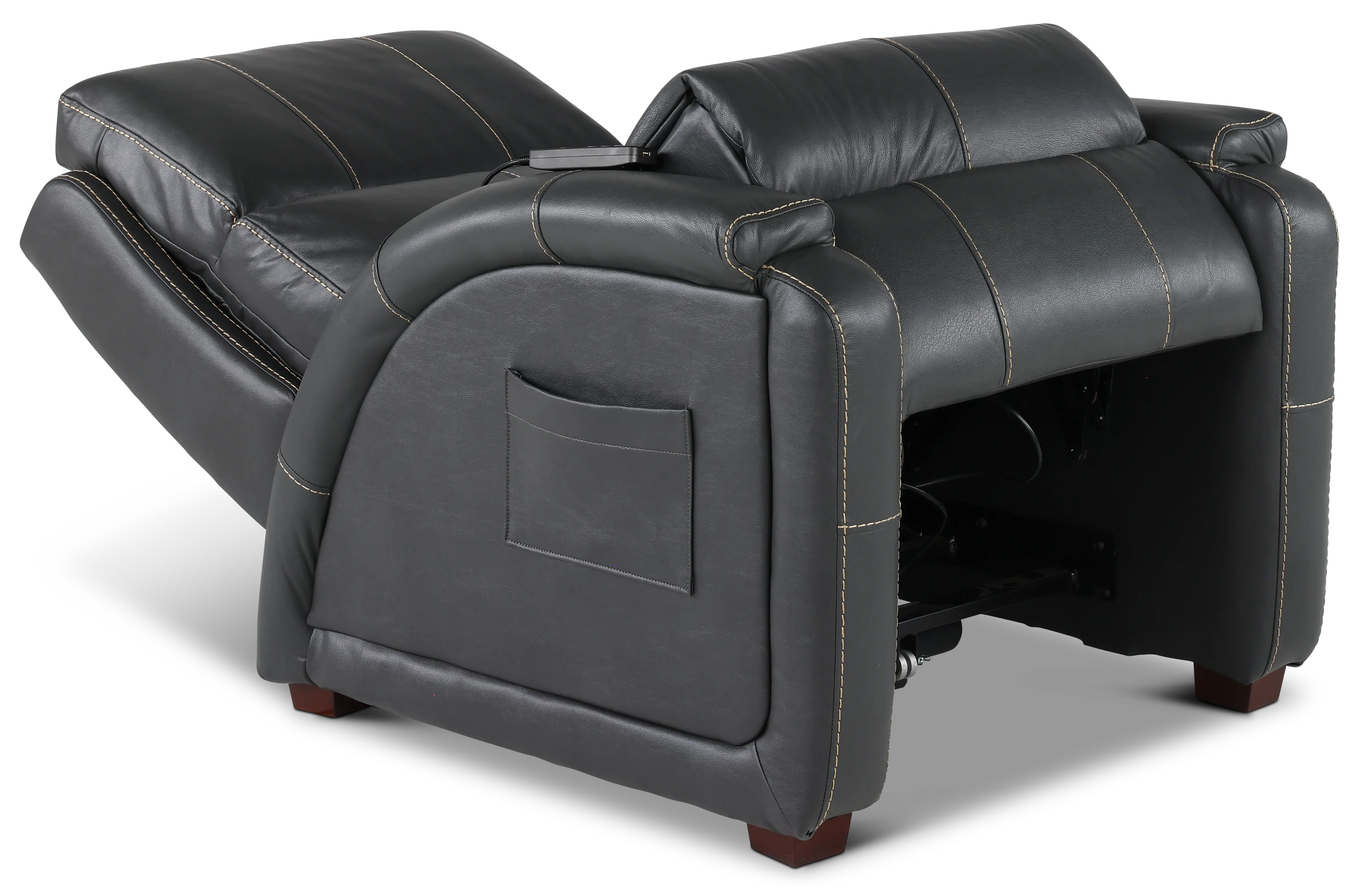 647957-7/1273/58-3073/5 Reliever Gunmetal Power Lay-Flat Recliner with Massage and Heat-10