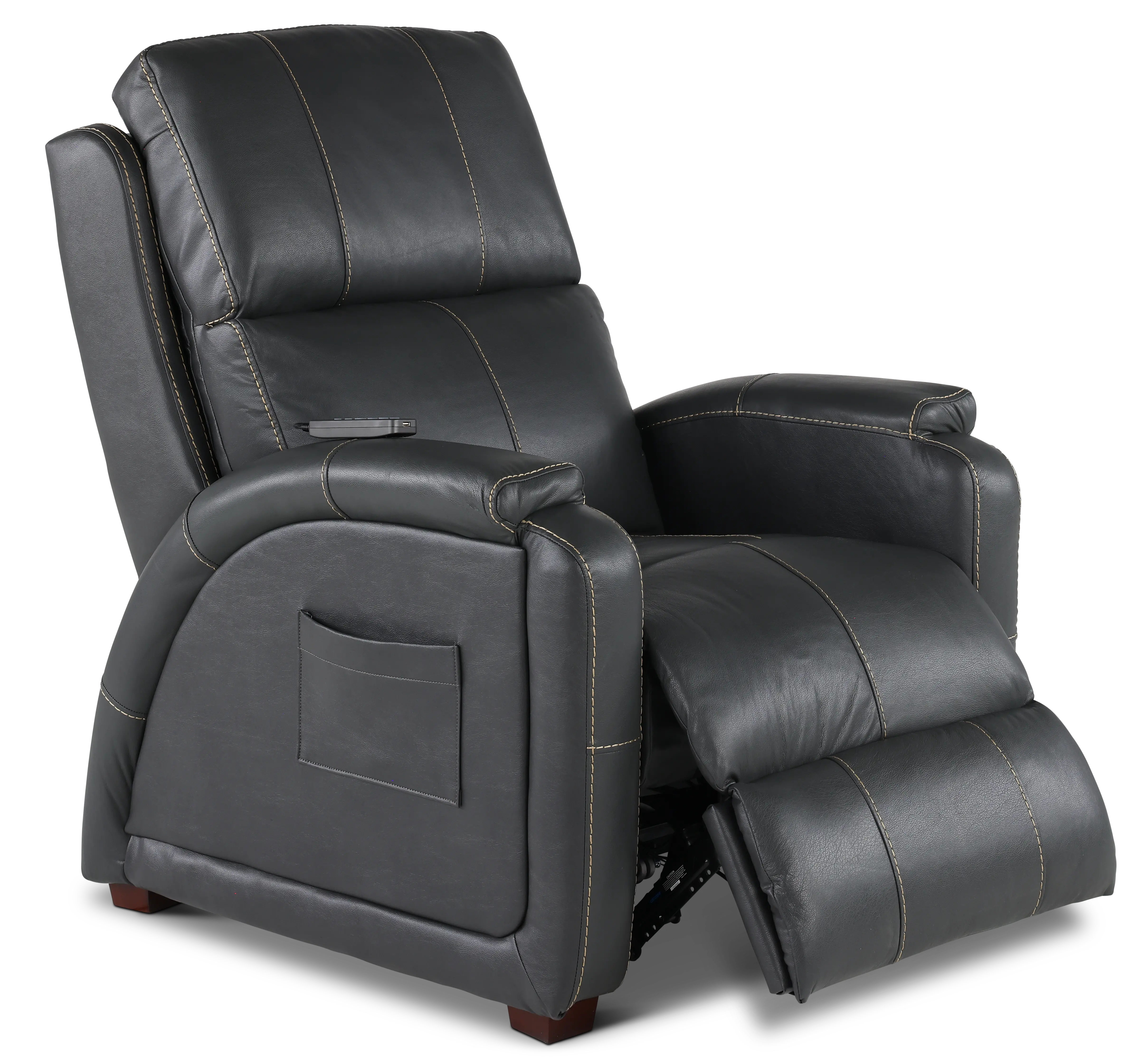 647957-7/1273/58-3073/5 Reliever Gunmetal Power Lay-Flat Recliner with Massage and Heat-11