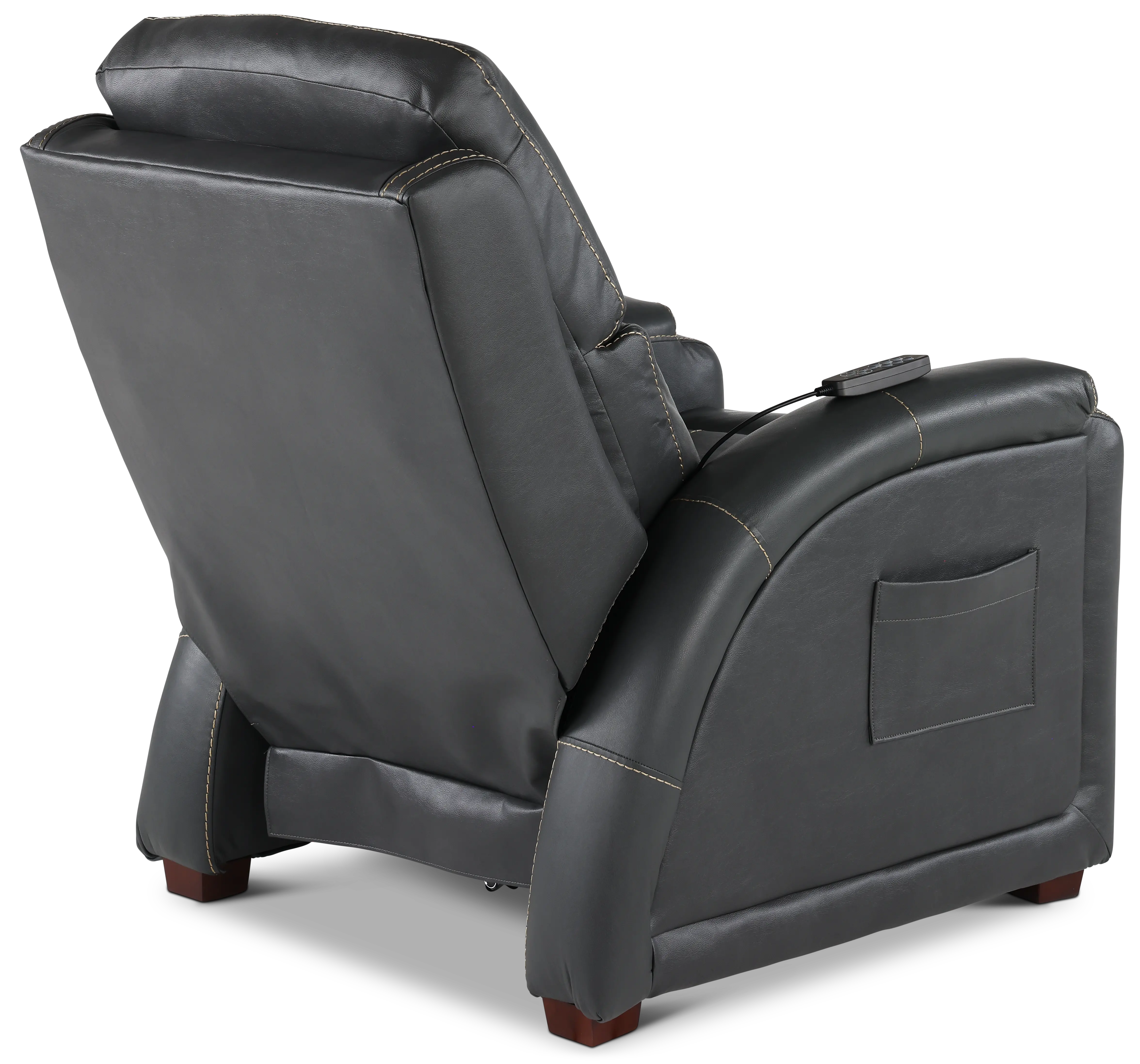 647957-7/1273/58-3073/5 Reliever Gunmetal Power Lay-Flat Recliner with Massage and Heat-8