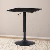 Black Square Adjustable Height Pedestal Table