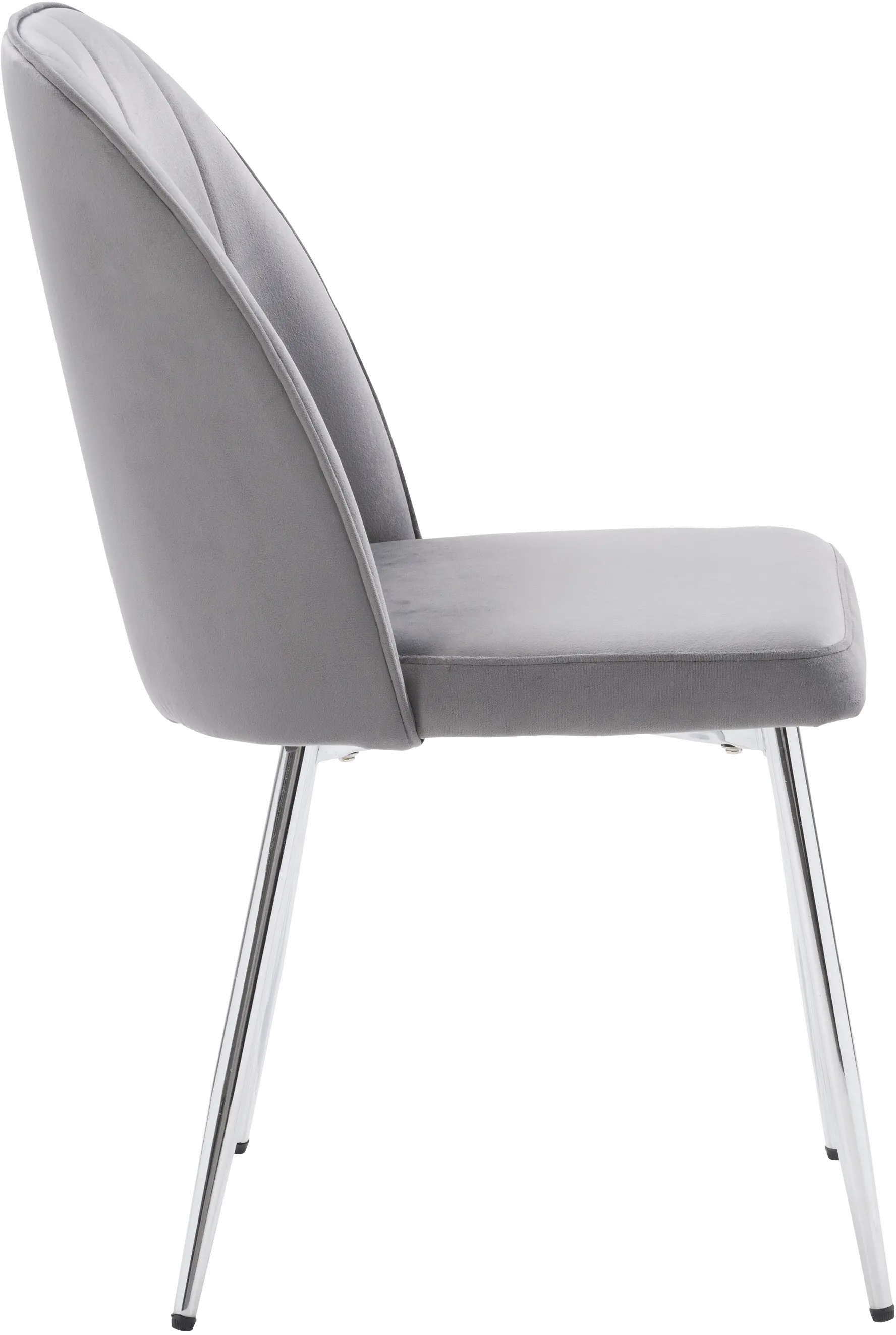 Nash Dark Gray Velvet Tufted Side Chair, Set of 2-3