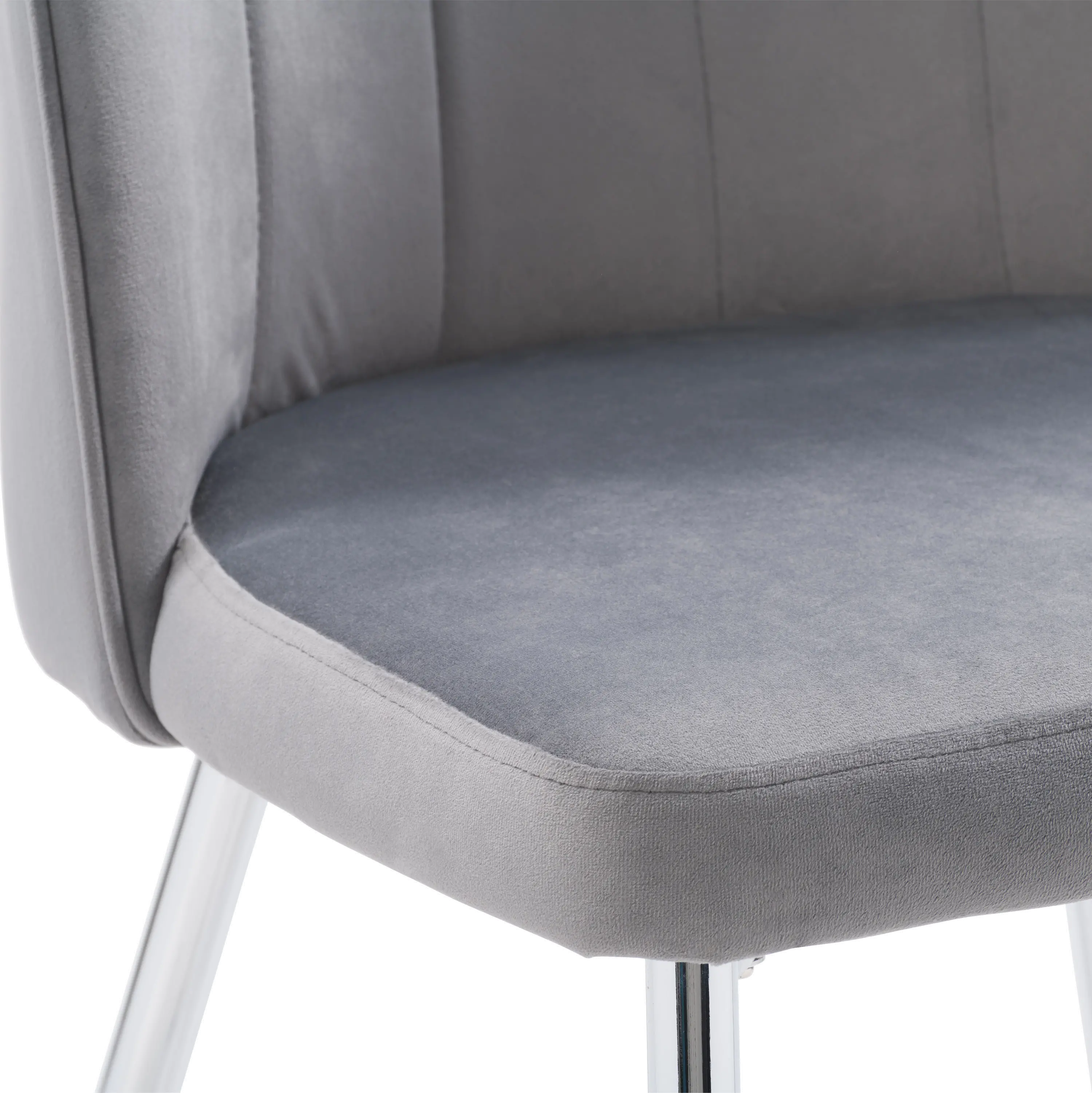 Nash Dark Gray Velvet Tufted Side Chair, Set of 2-6