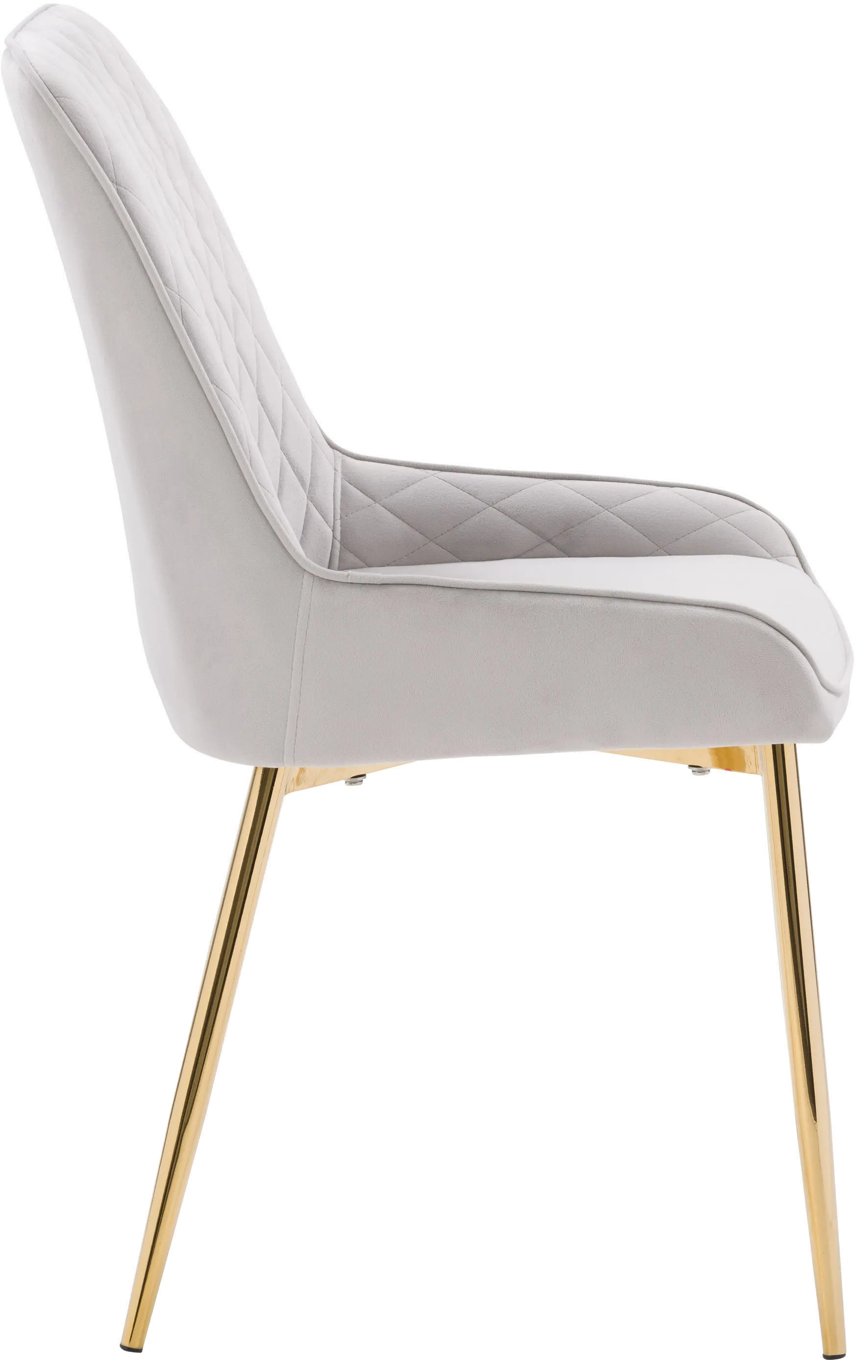 Nash Light Gray Velvet Diamond Side Chair, Set of 2-3
