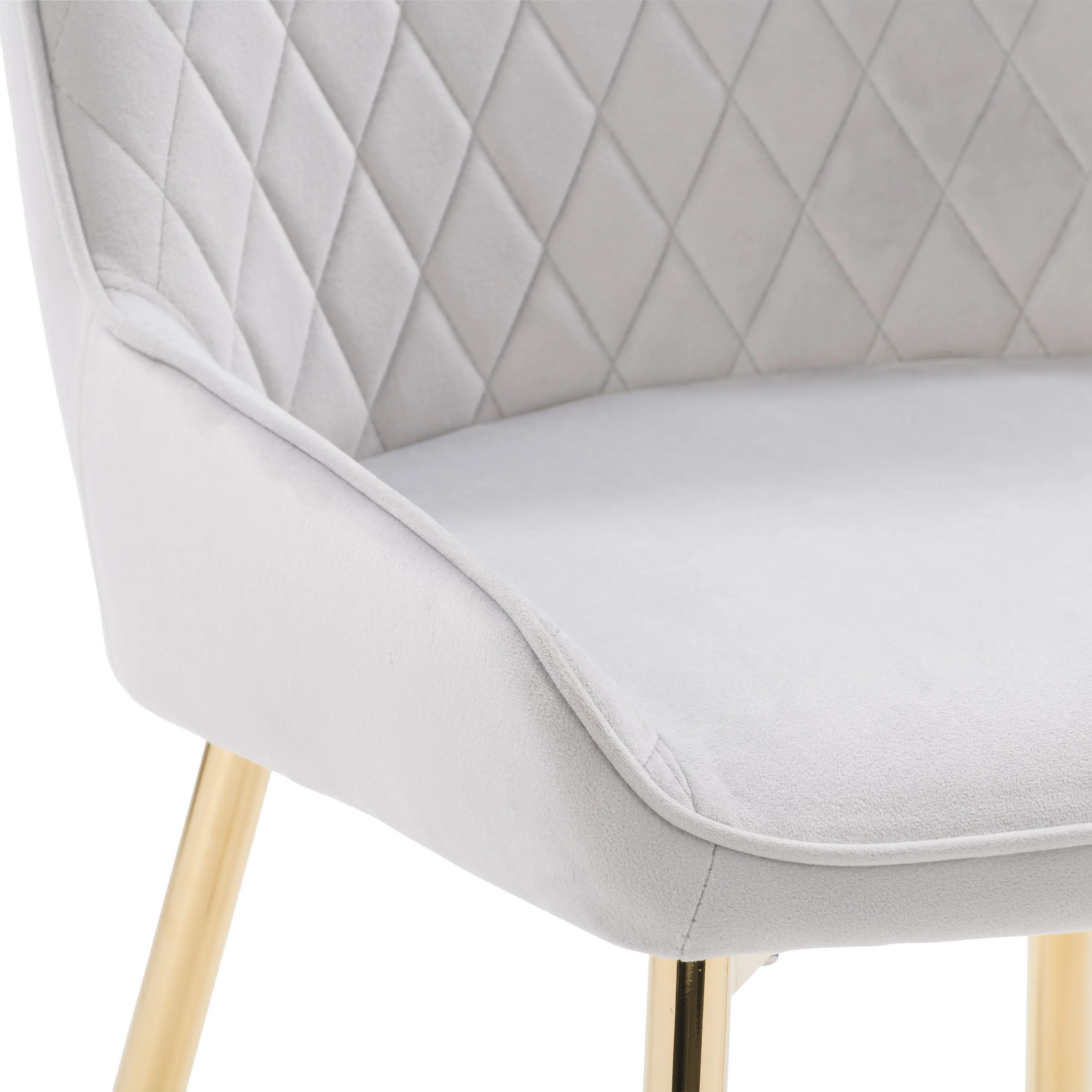 Nash Light Gray Velvet Diamond Side Chair, Set of 2-6