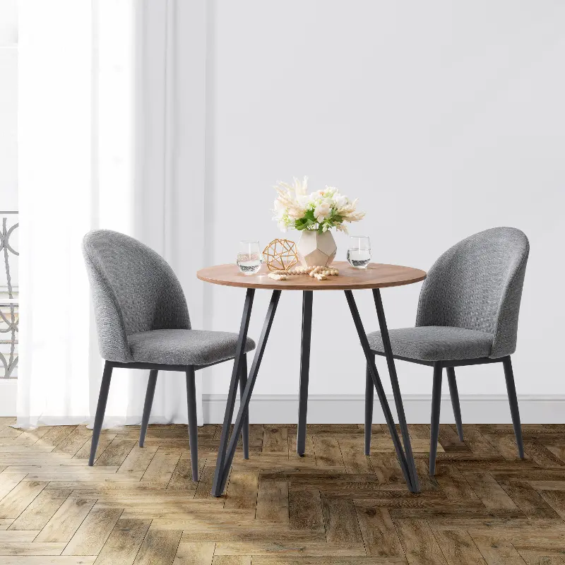 Lennox Brown Wood Iron Leg Dining Table