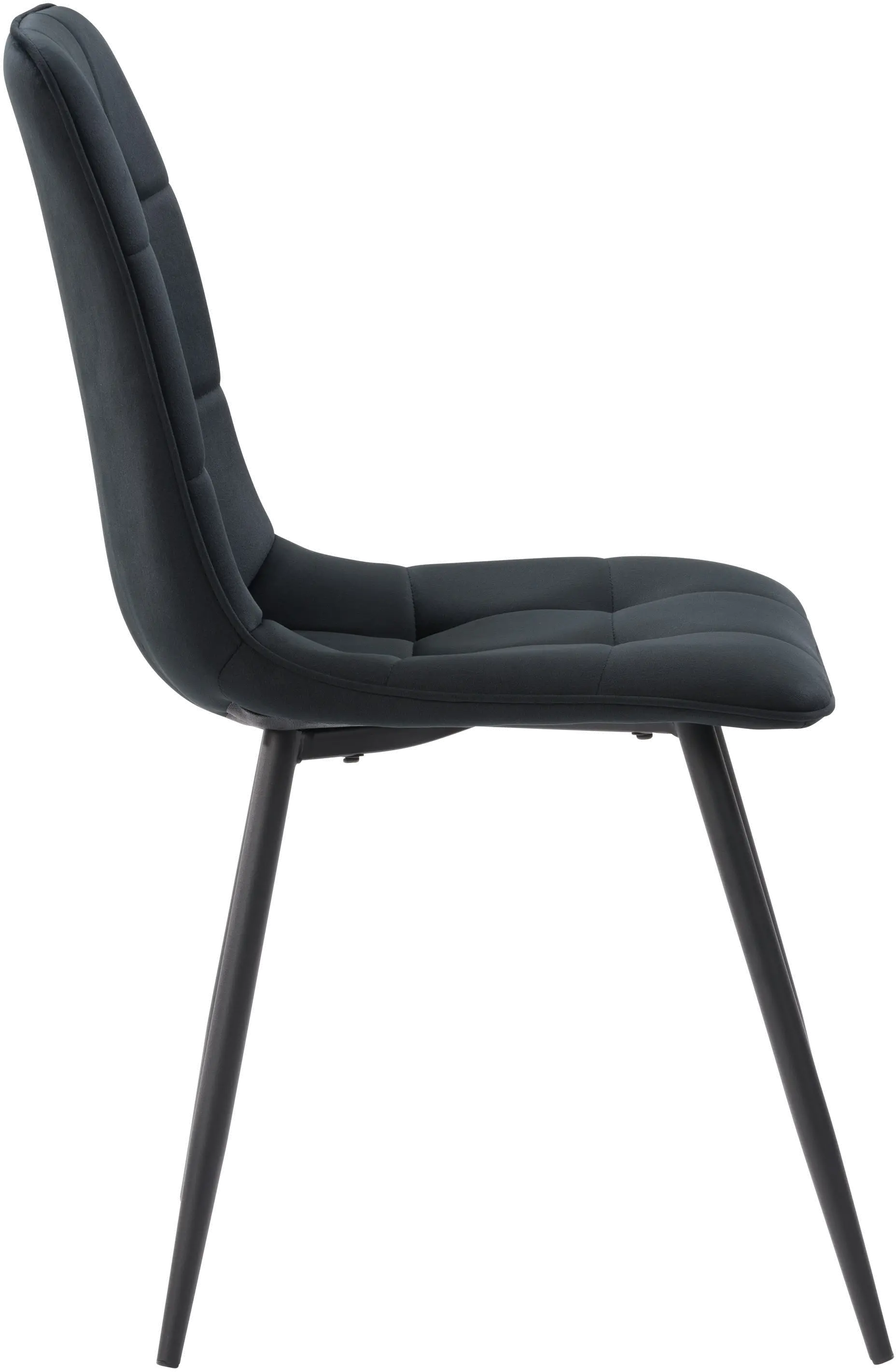 Nash Black Velvet Side Chair, Set of 2-3