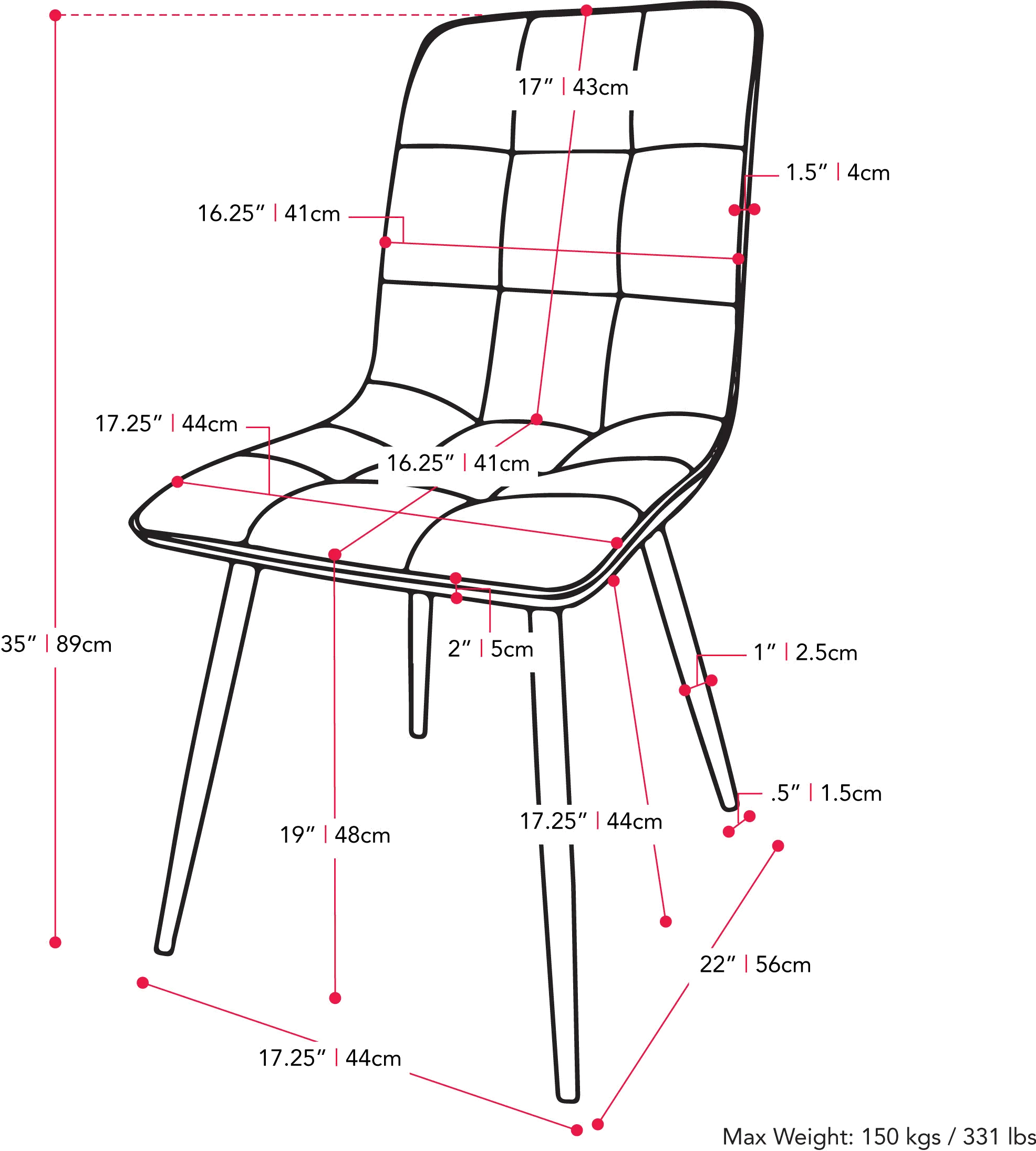 Nash Black Velvet Side Chair, Set of 2-5