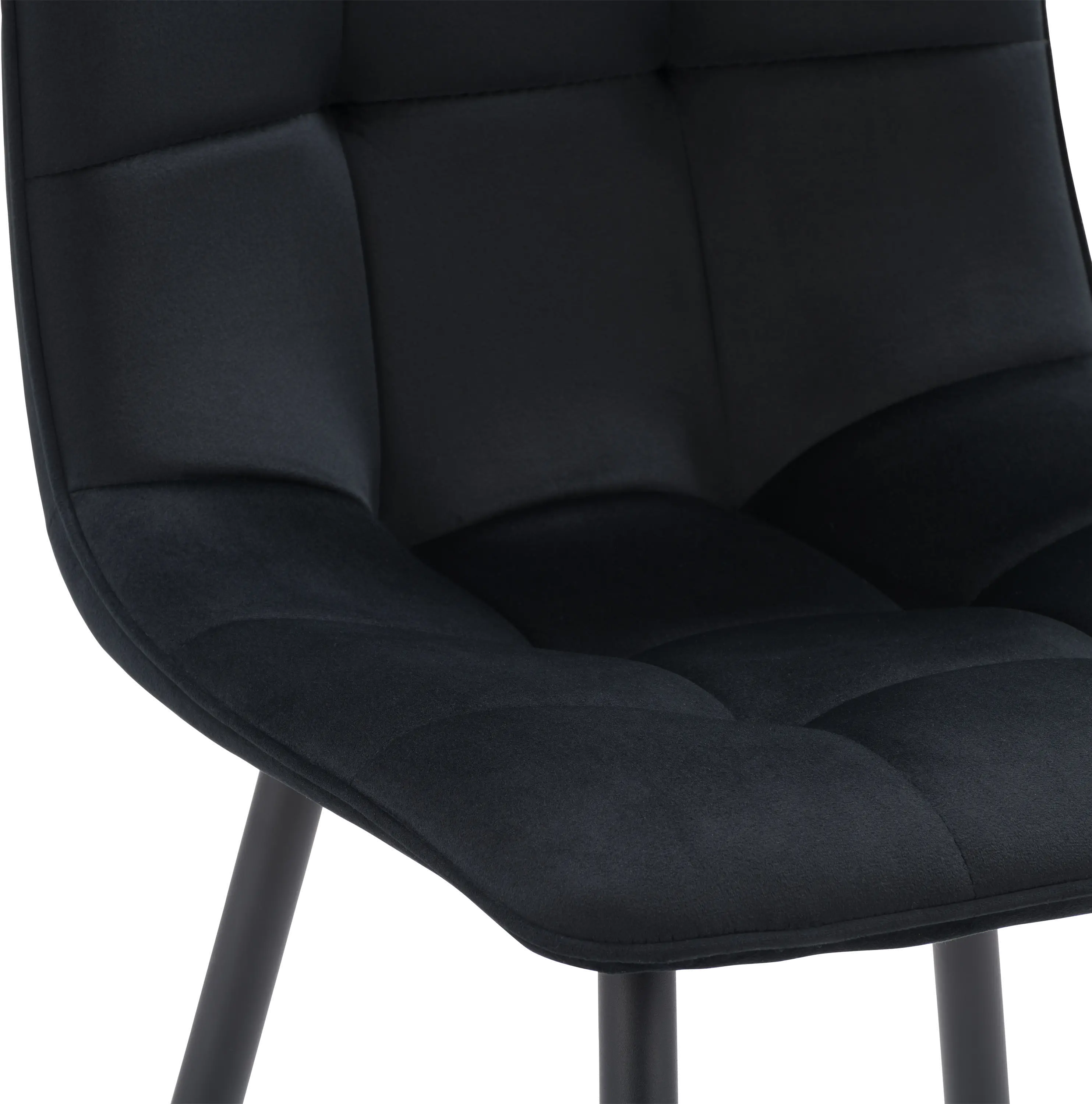 Nash Black Velvet Side Chair, Set of 2-7