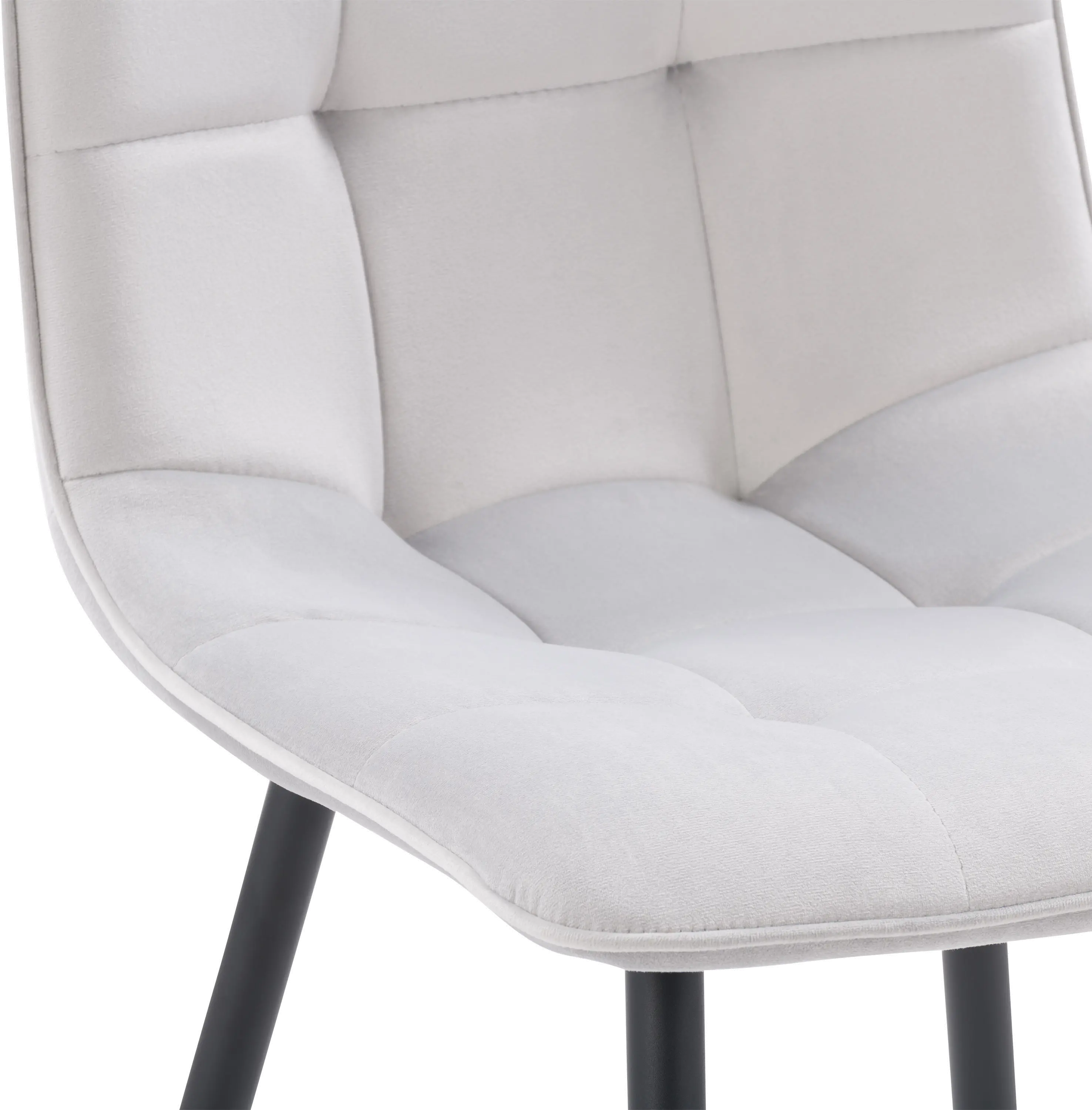 Nash Light Gray Velvet Side Chair, Set of 2-7