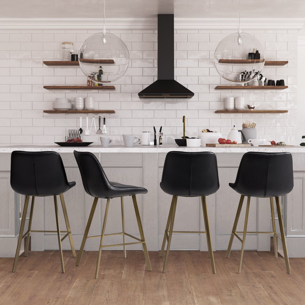 Blakeley Black Modern Barstool Set of 2