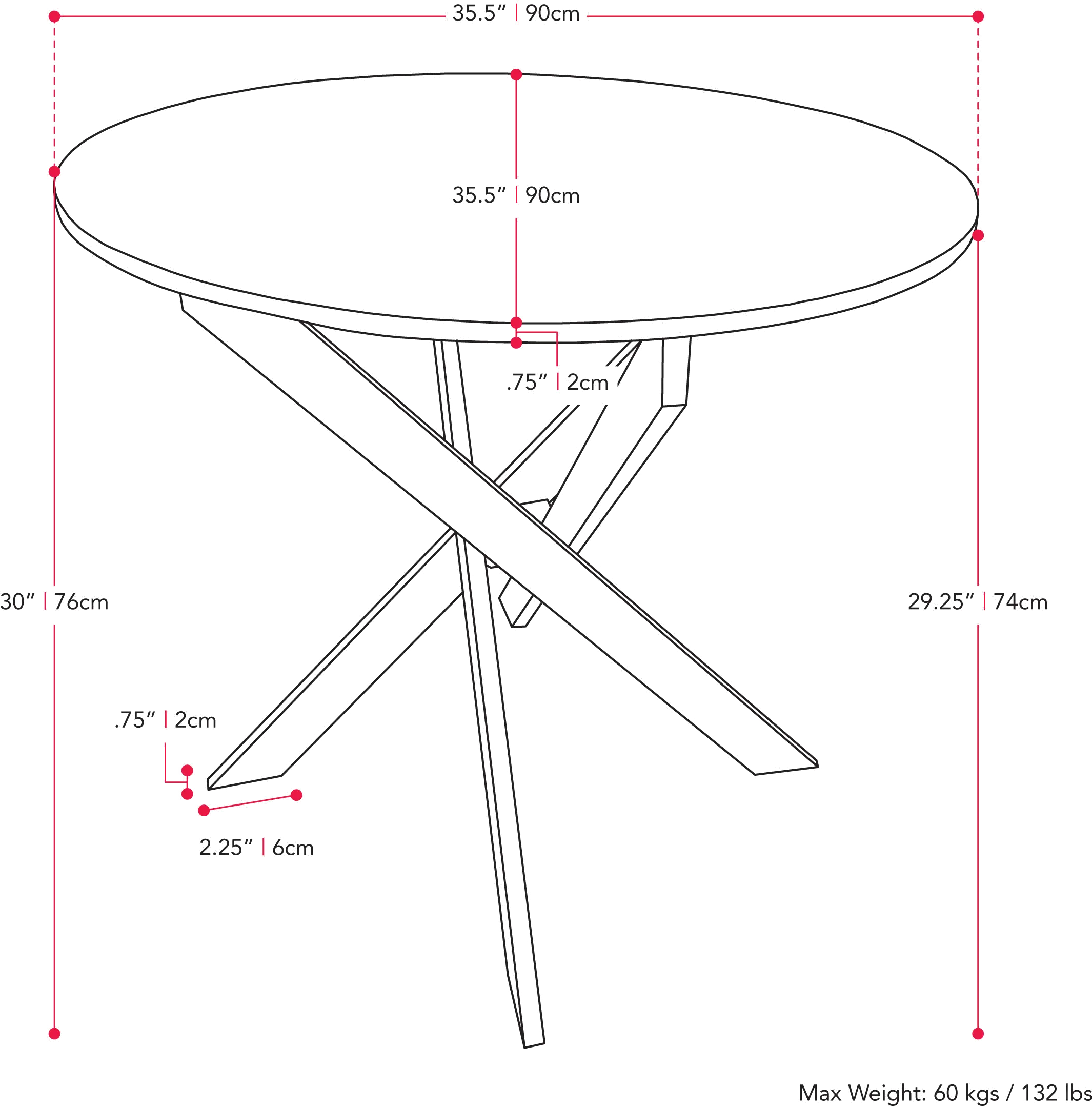 Lennox Black Iron Leg Dining Table-6