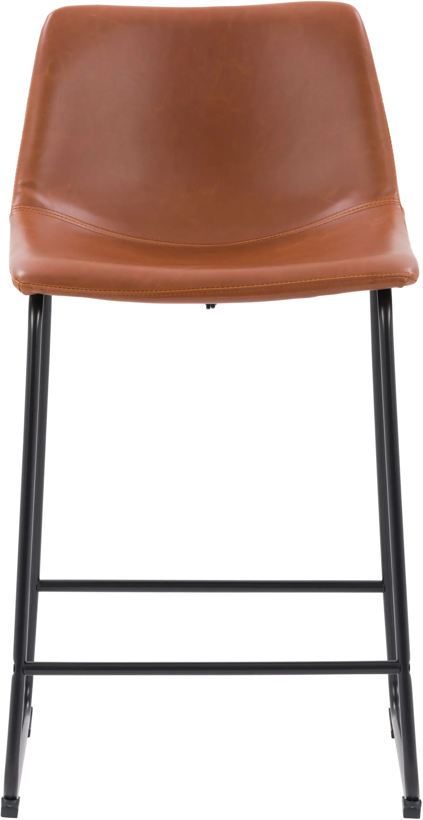 Palmer Brown Distressed Mid Back Counter Height Barstool, Set of 2-1