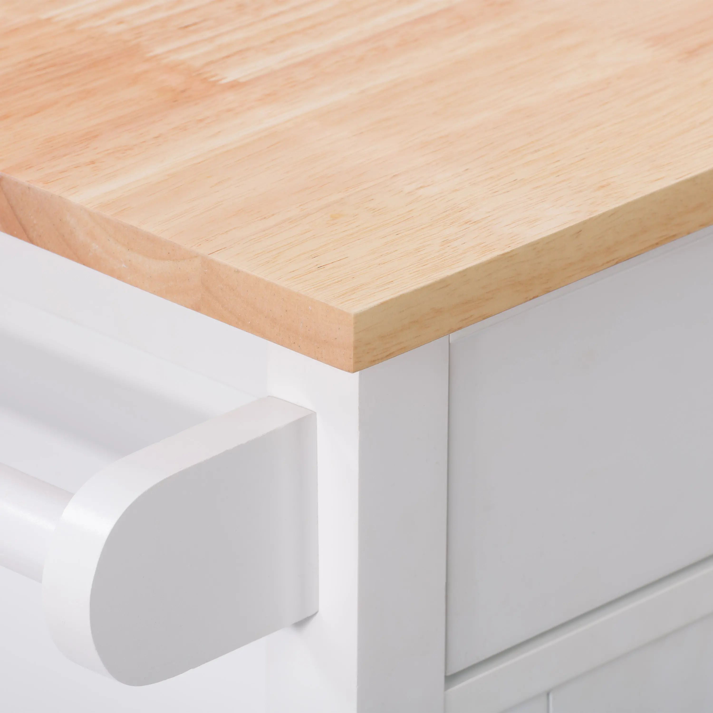 Sage White Wood Kitchen Cart-5