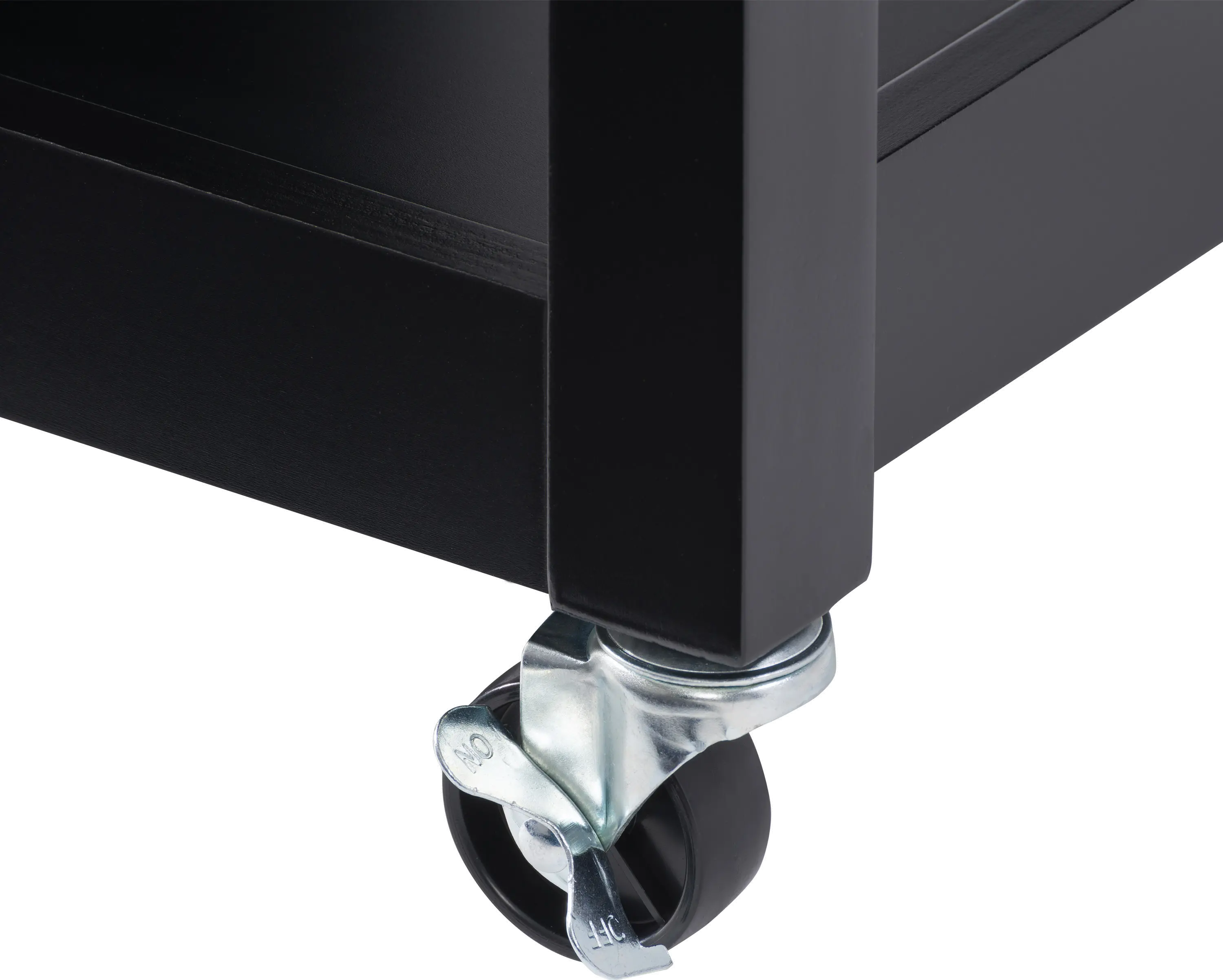 Sage Black Wood Kitchen Cart With Cupboard-7