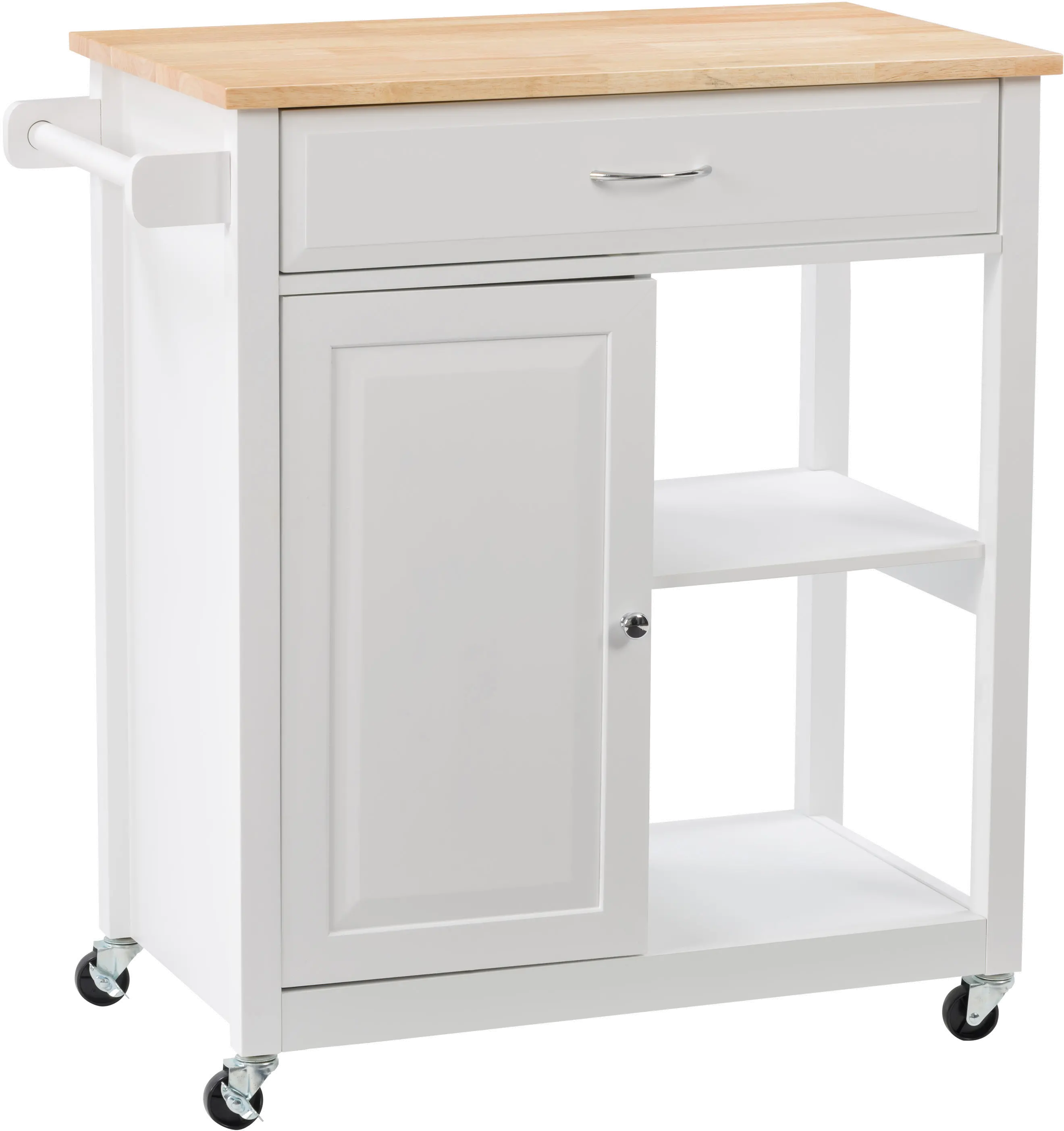 Sage White Wood Kitchen Cart With Cupboard-3