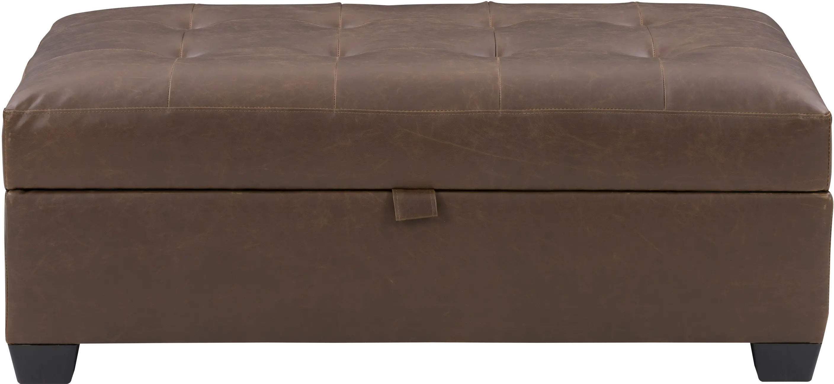 Antonio Dark Brown Tufted Storage Ottoman-1