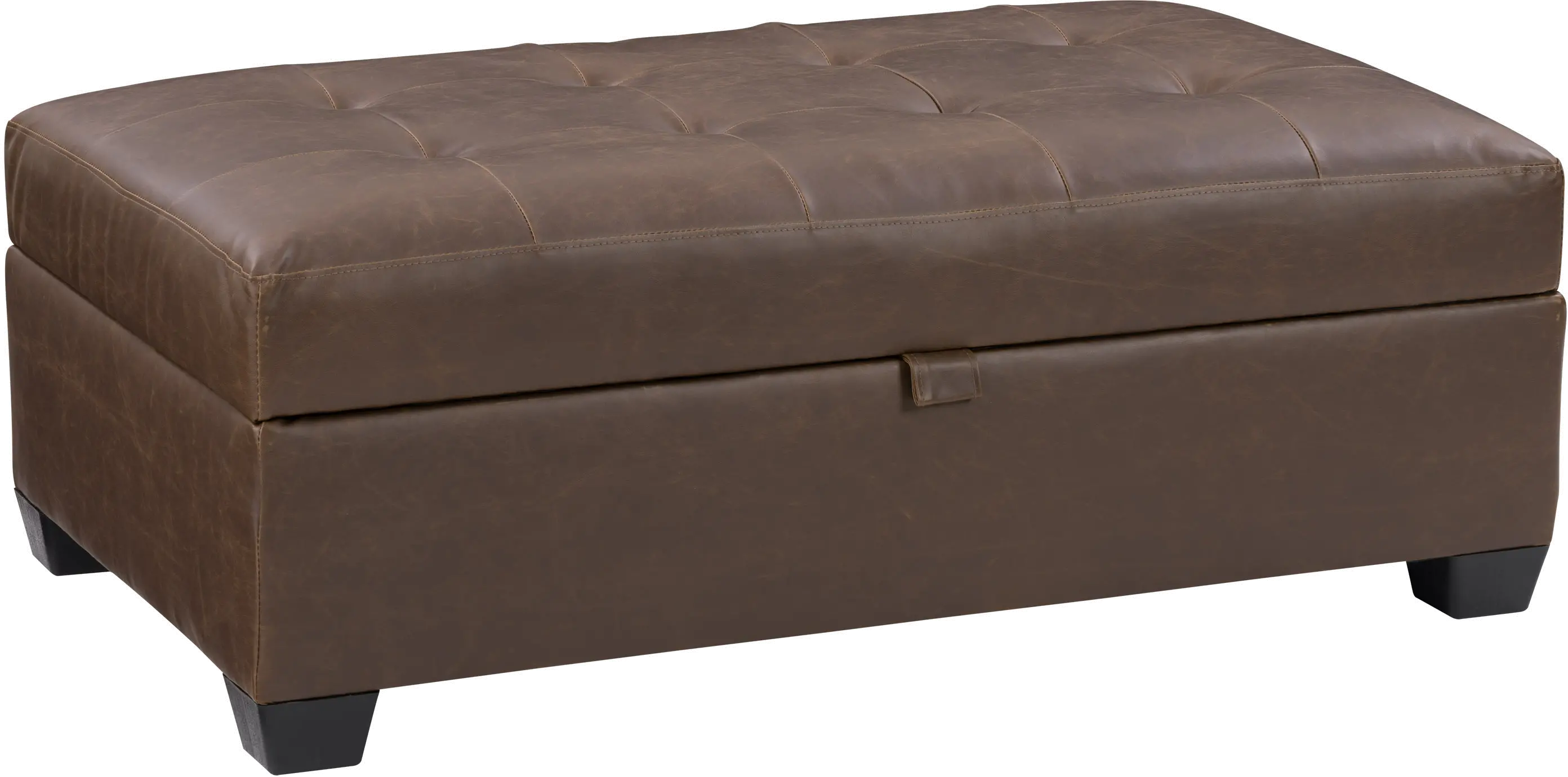 Antonio Dark Brown Tufted Storage Ottoman-3