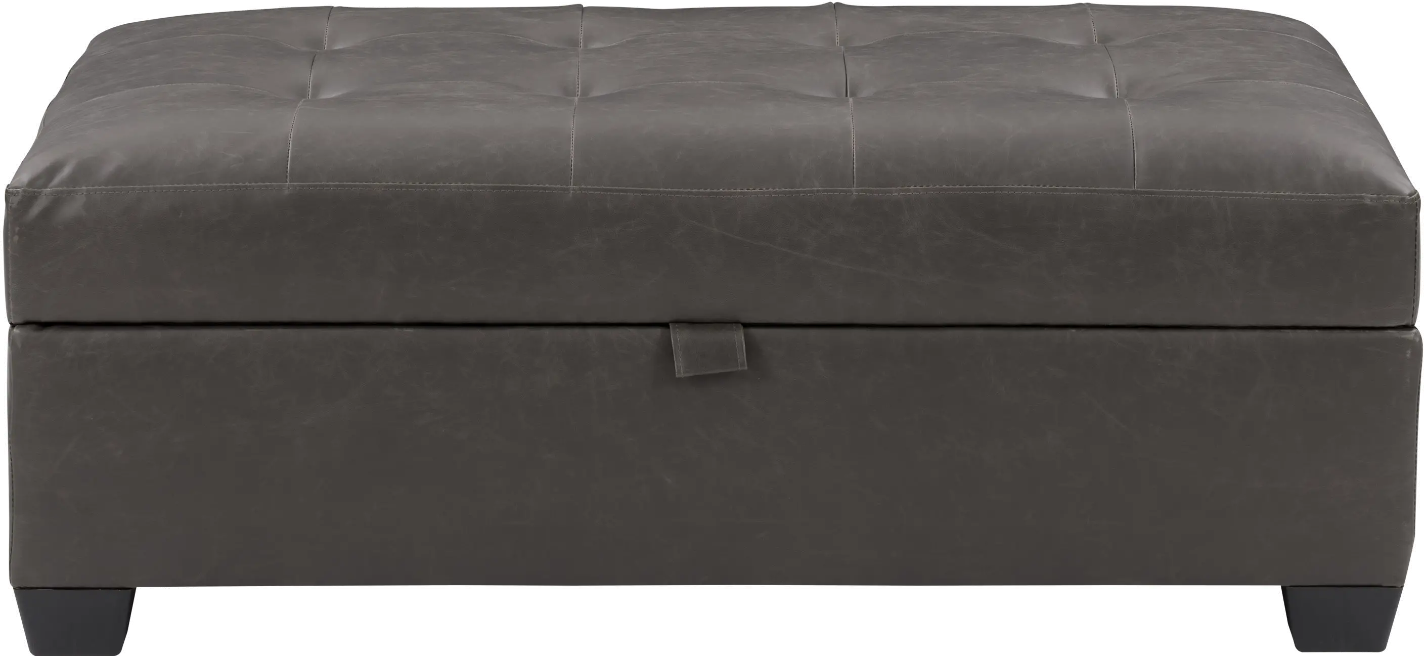 Antonio Dark Gray Tufted Storage Ottoman-1