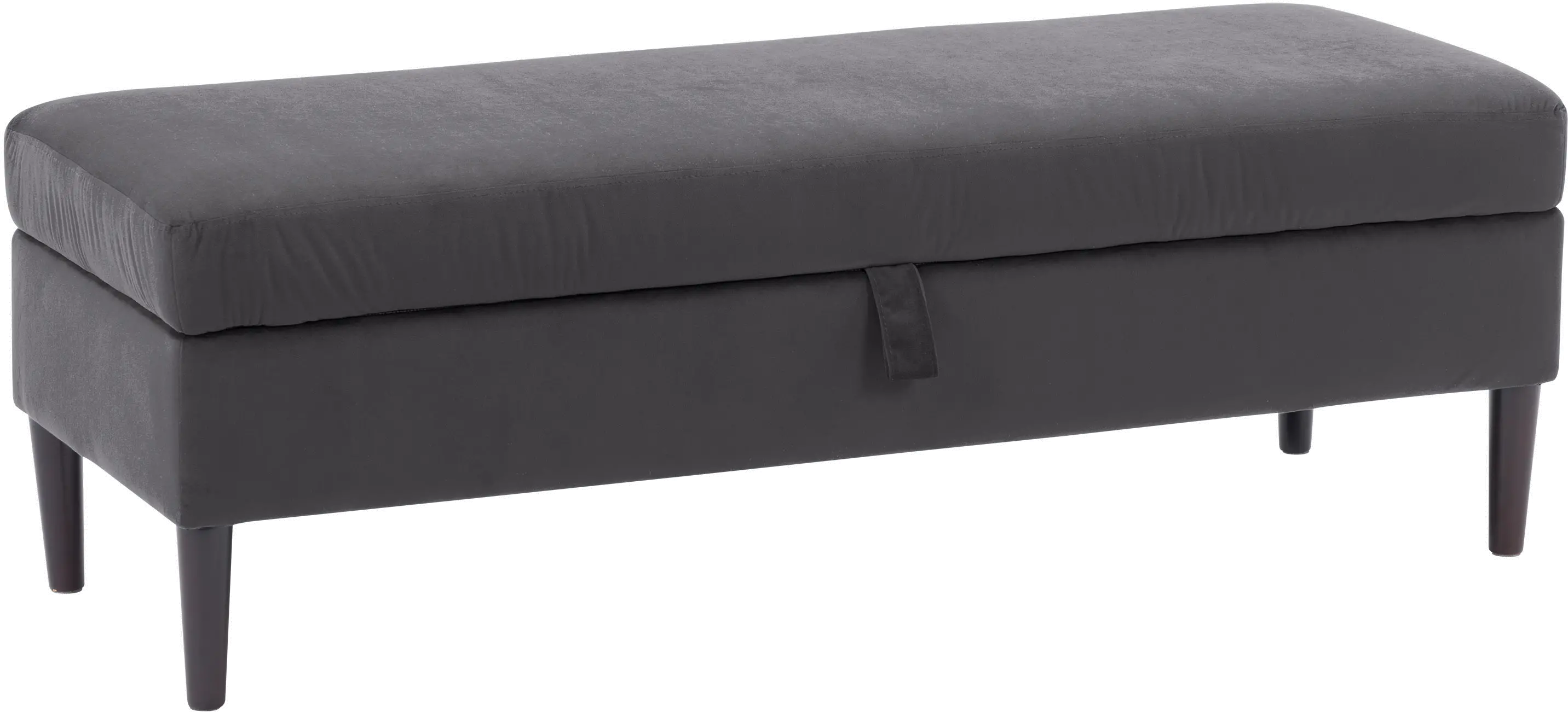 Perry Dark Gray Velvet Storage Ottoman-3