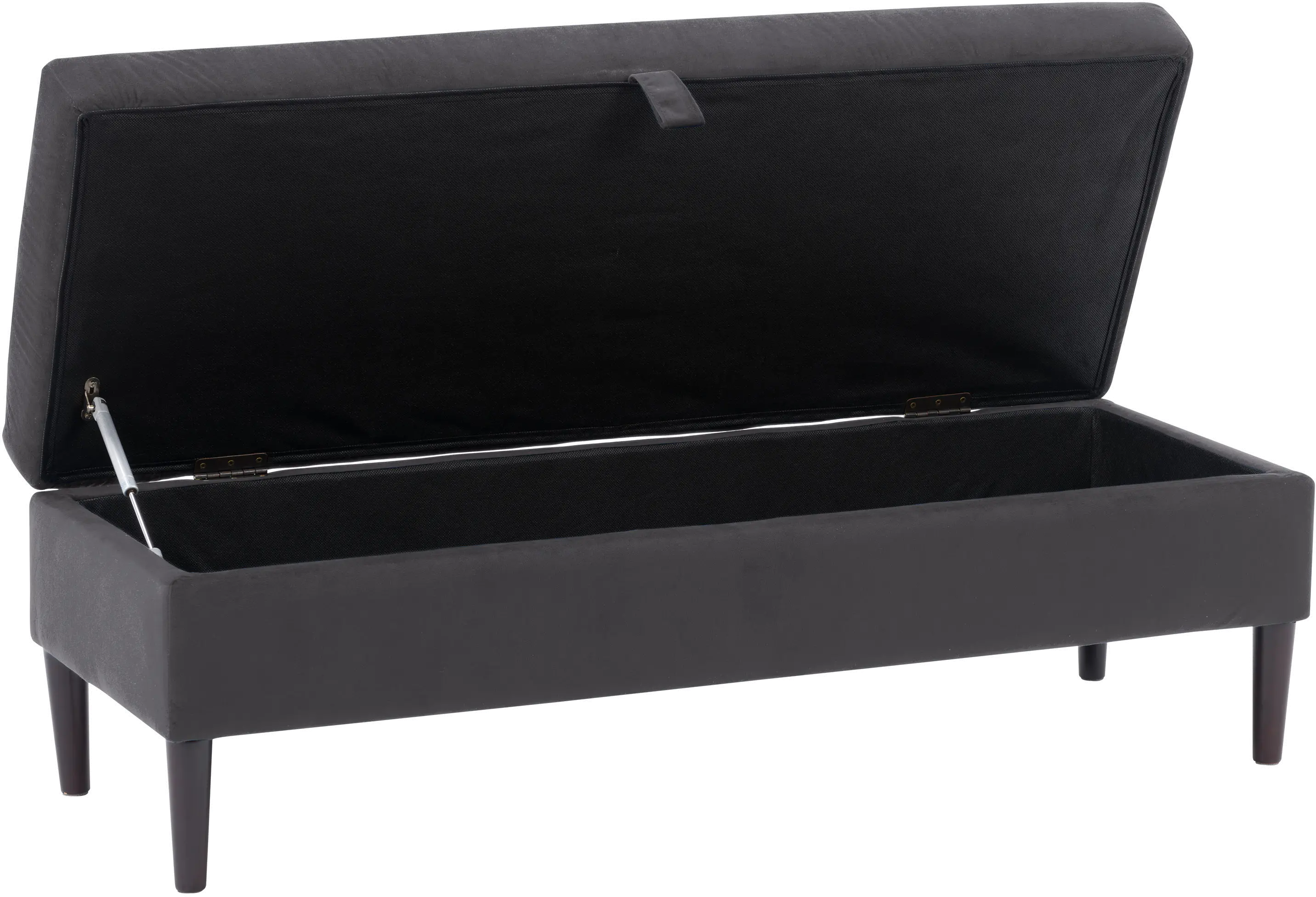 Perry Dark Gray Velvet Storage Ottoman-4