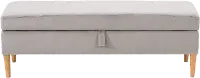 Perry Light Gray Velvet Storage Ottoman