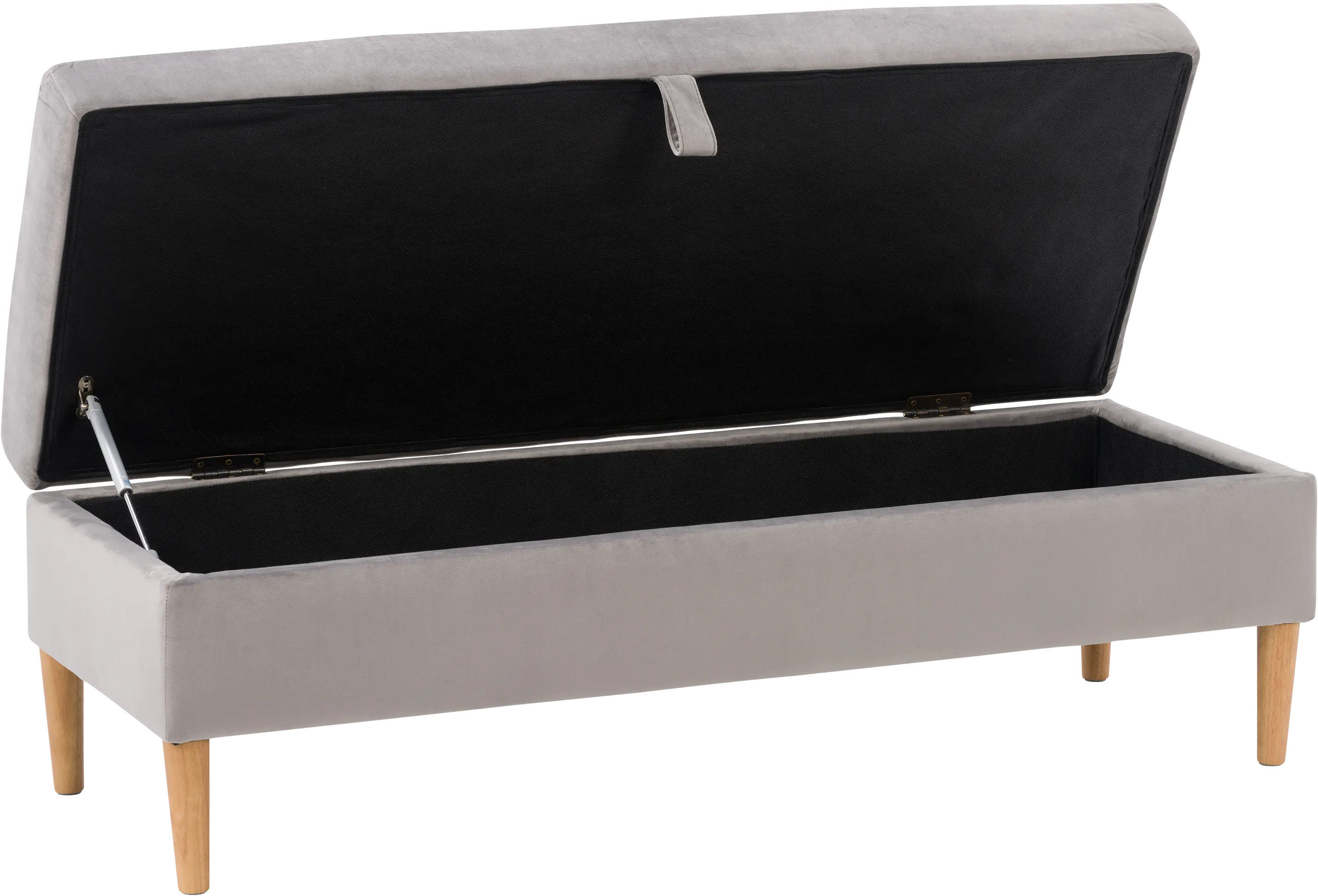 Perry Light Gray Velvet Storage Ottoman-4
