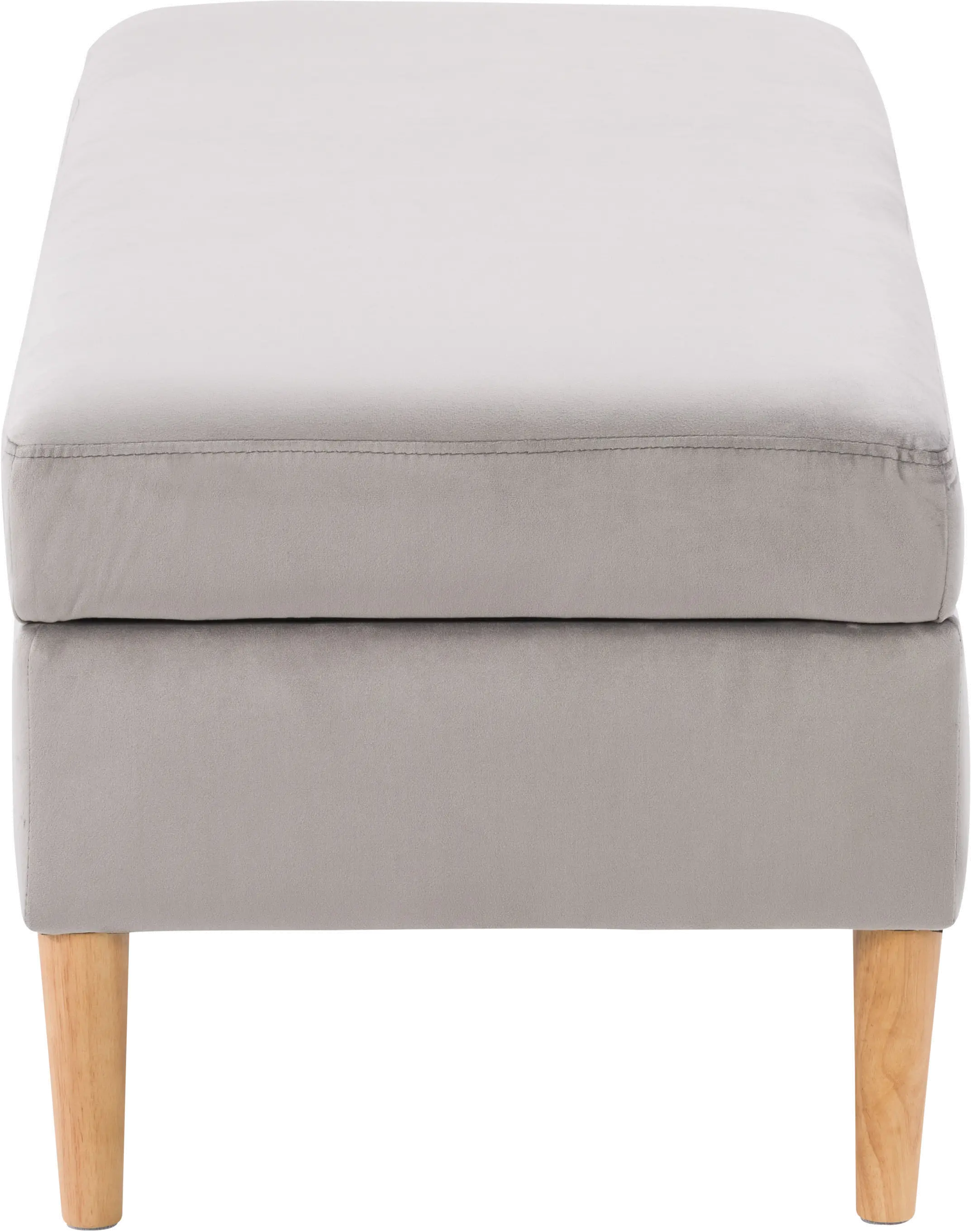 Perry Light Gray Velvet Storage Ottoman-5