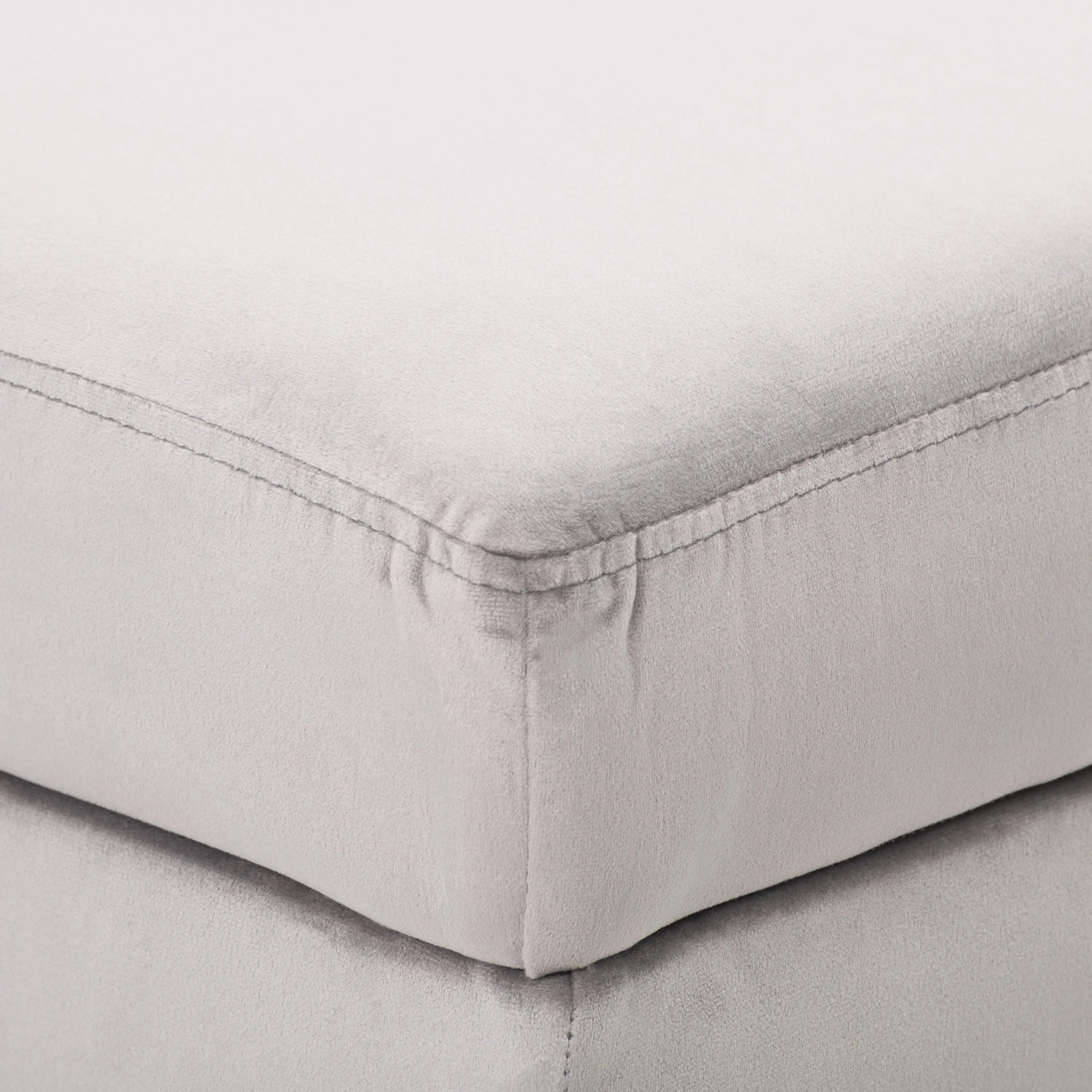 Perry Light Gray Velvet Storage Ottoman-6