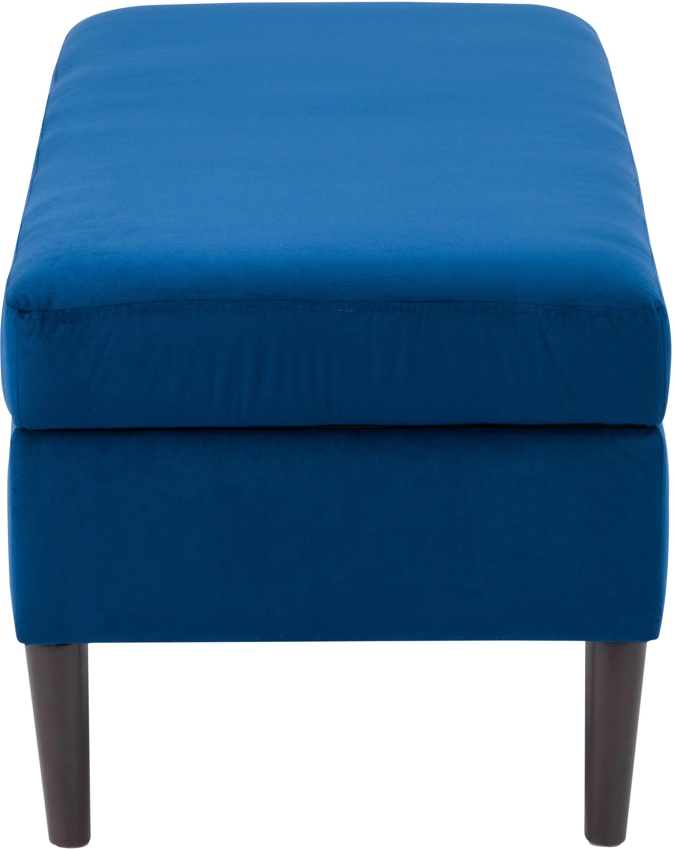 Perry Blue Velvet Storage Ottoman-5