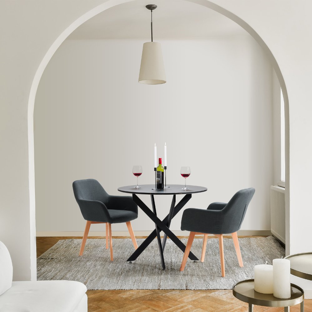 Ayla Dark Gray Upholstered Side Chair Set of 2