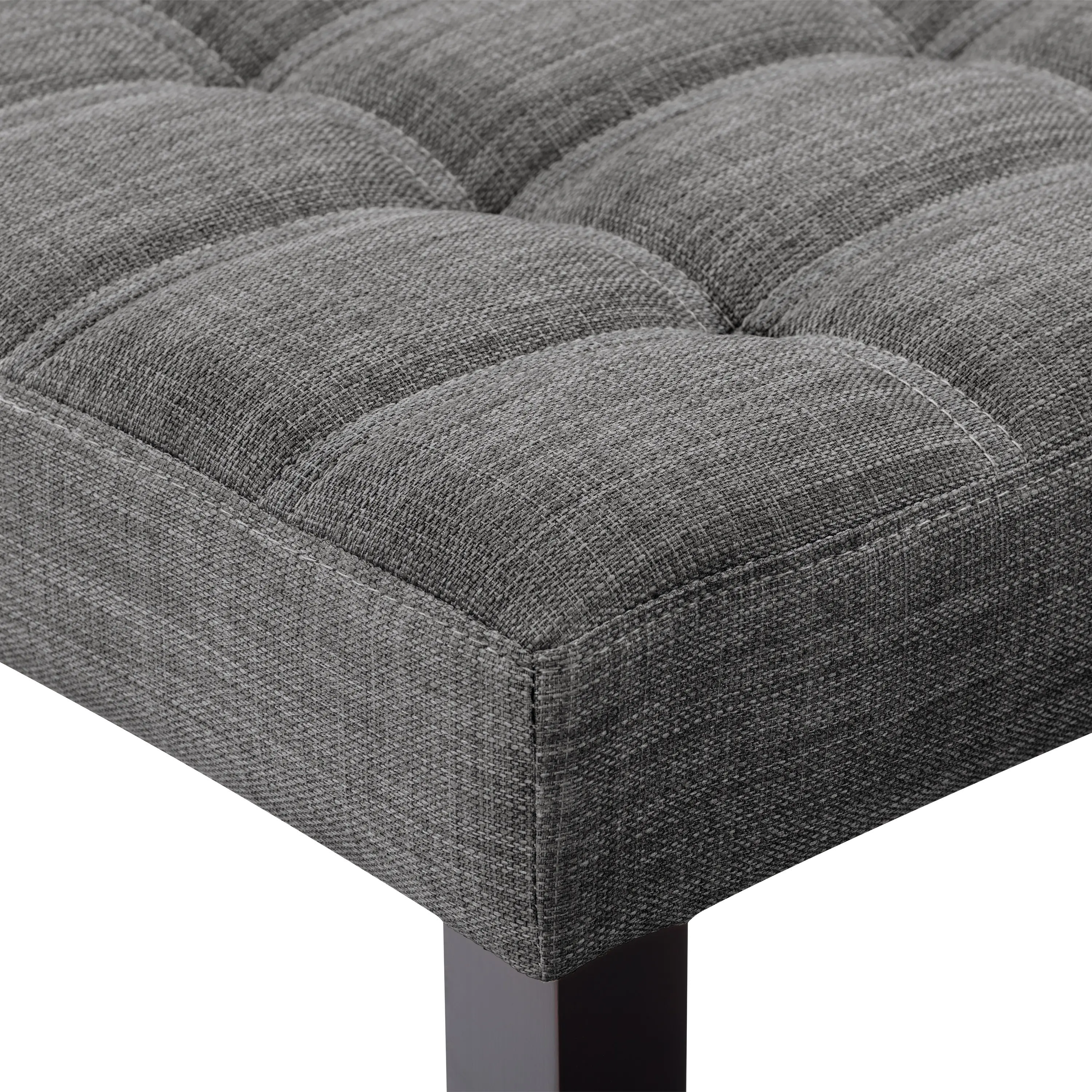 California Dark Gray Tufted Bench-5