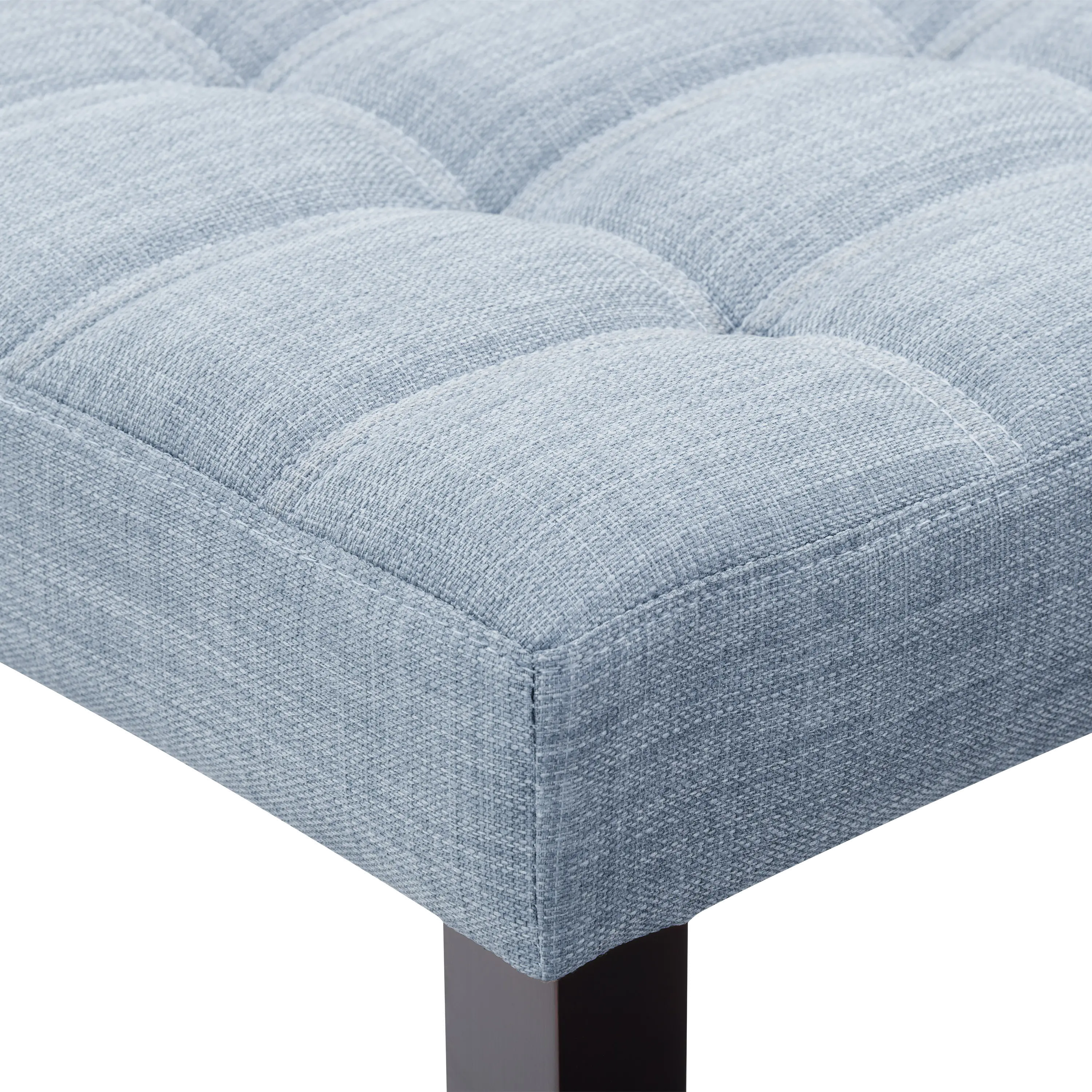 California Light Blue Tufted Bench-5