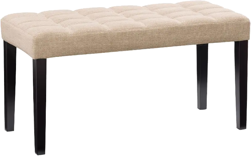 California Beige Tufted Bench
