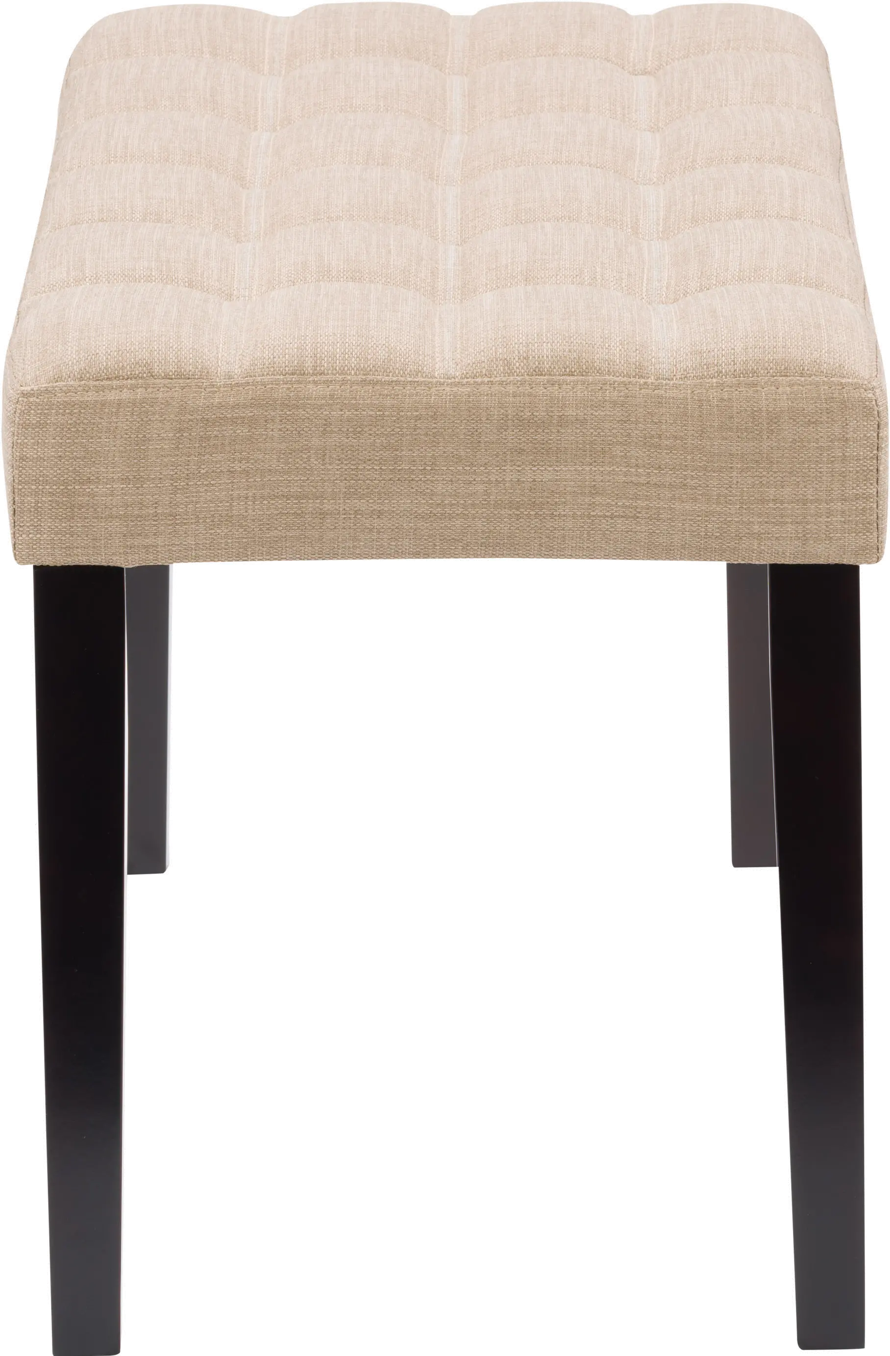 California Beige Tufted Bench-4
