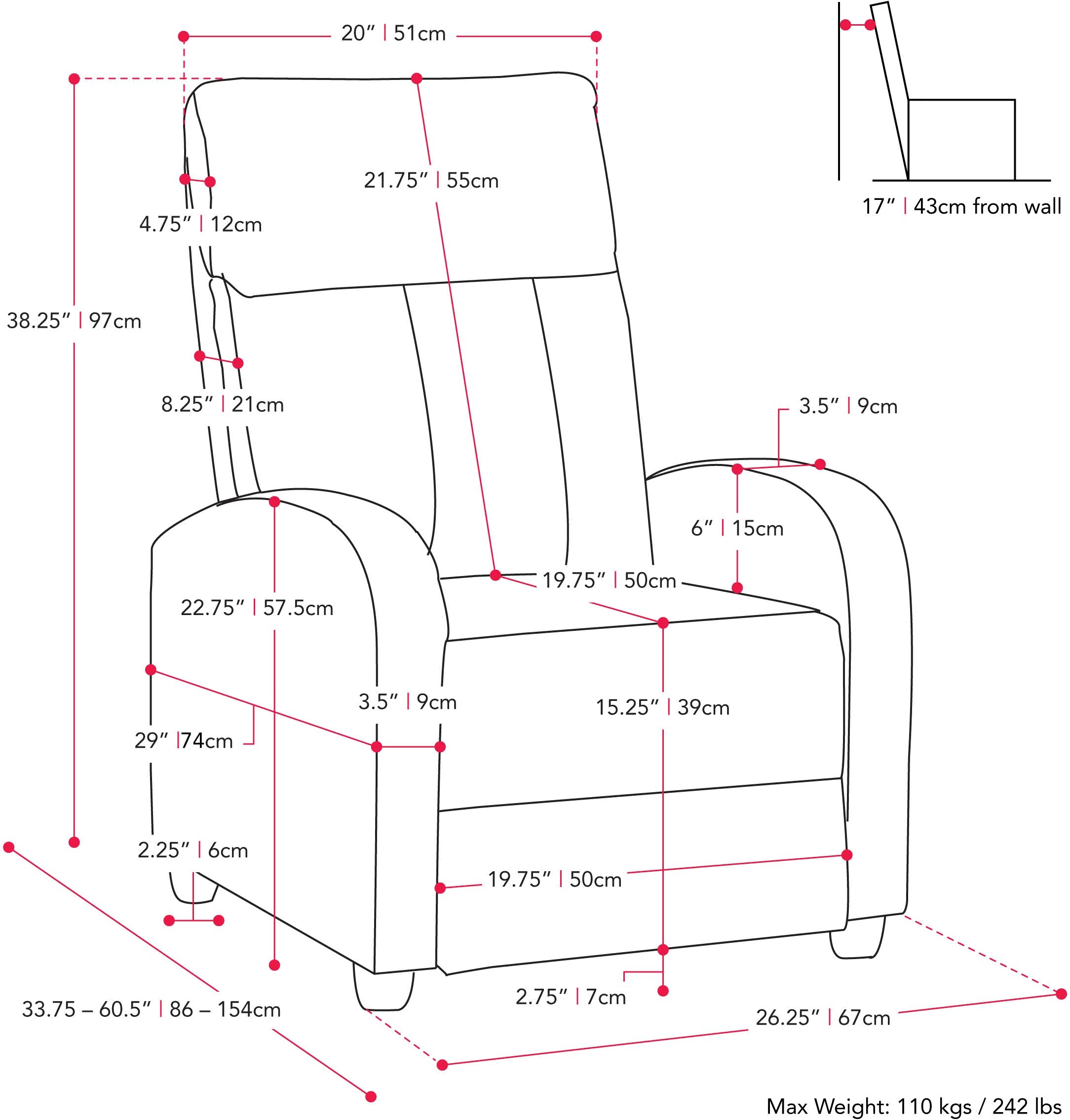 Oren Dark Gray Manual Recliner-8