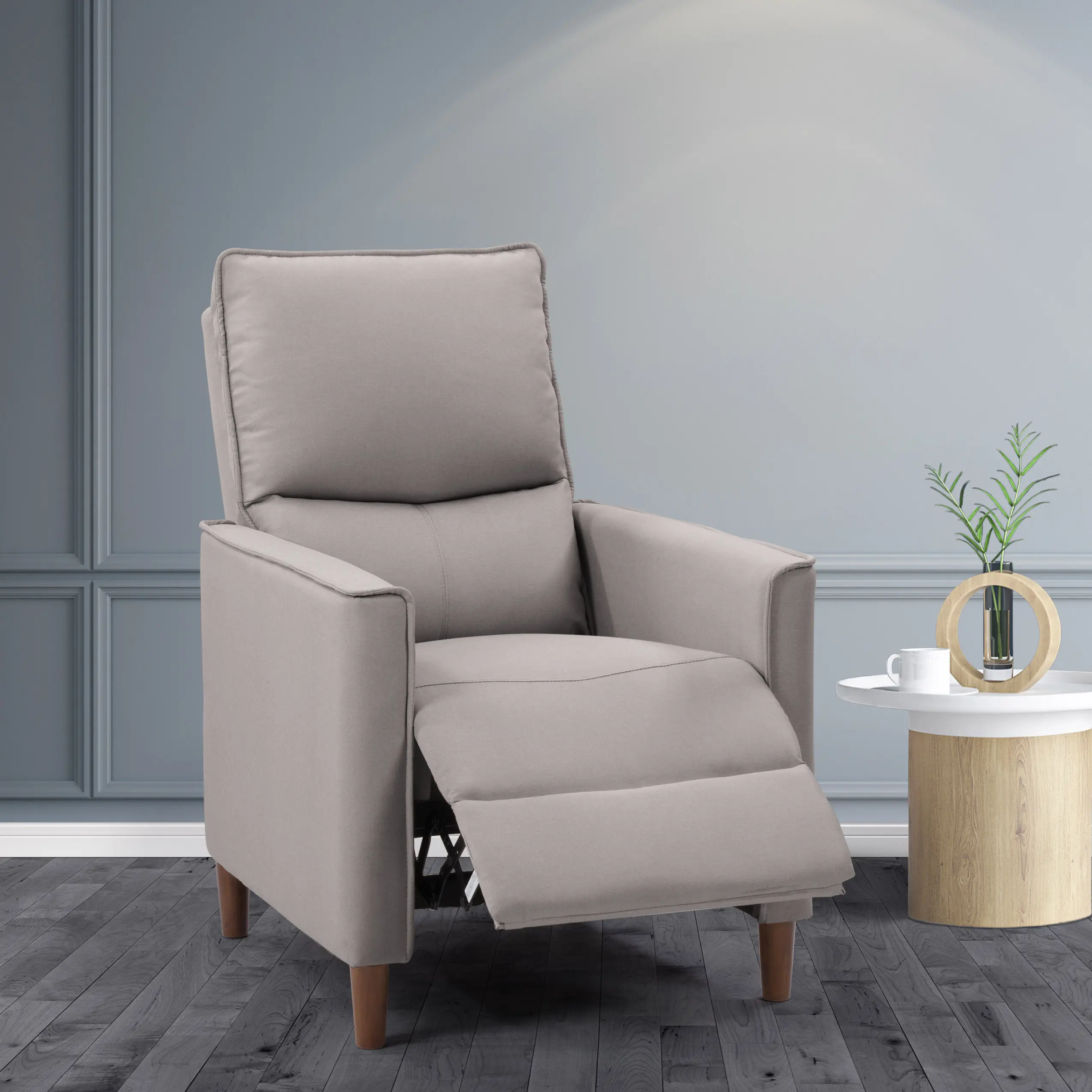 Alder Light Gray Manual Recliner-2
